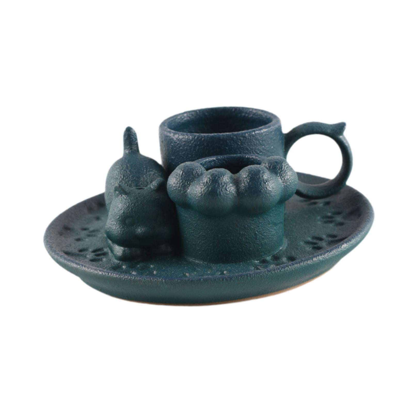 Palo Santo Holder Ceramic Sage Bundle Burner for Meditation Desk Living Room Blue
