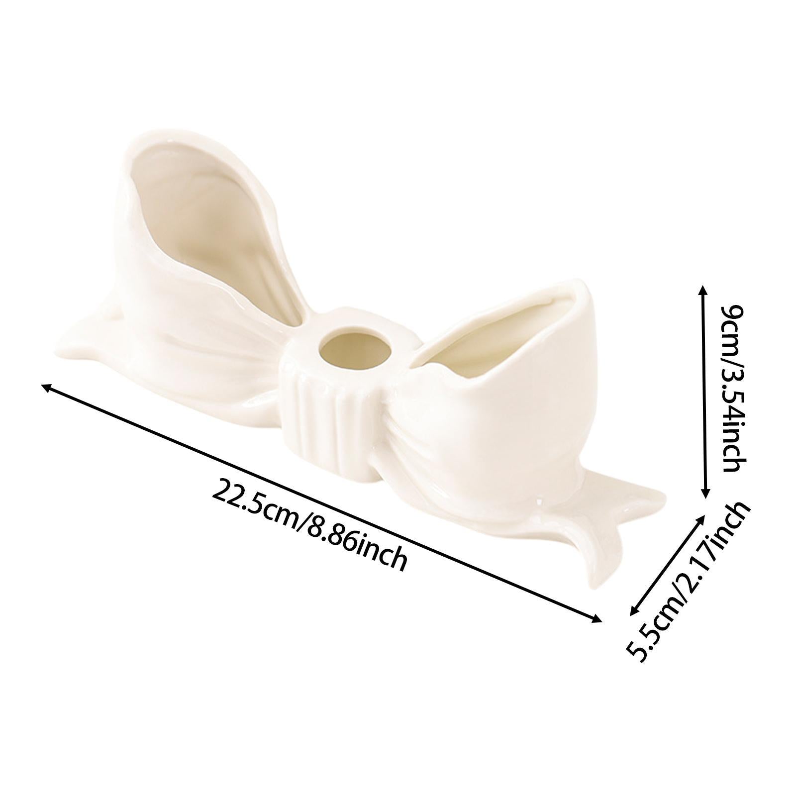 Bowknot Candle Holder Candlestick Holder for Bedroom Dining Room Anniversary White