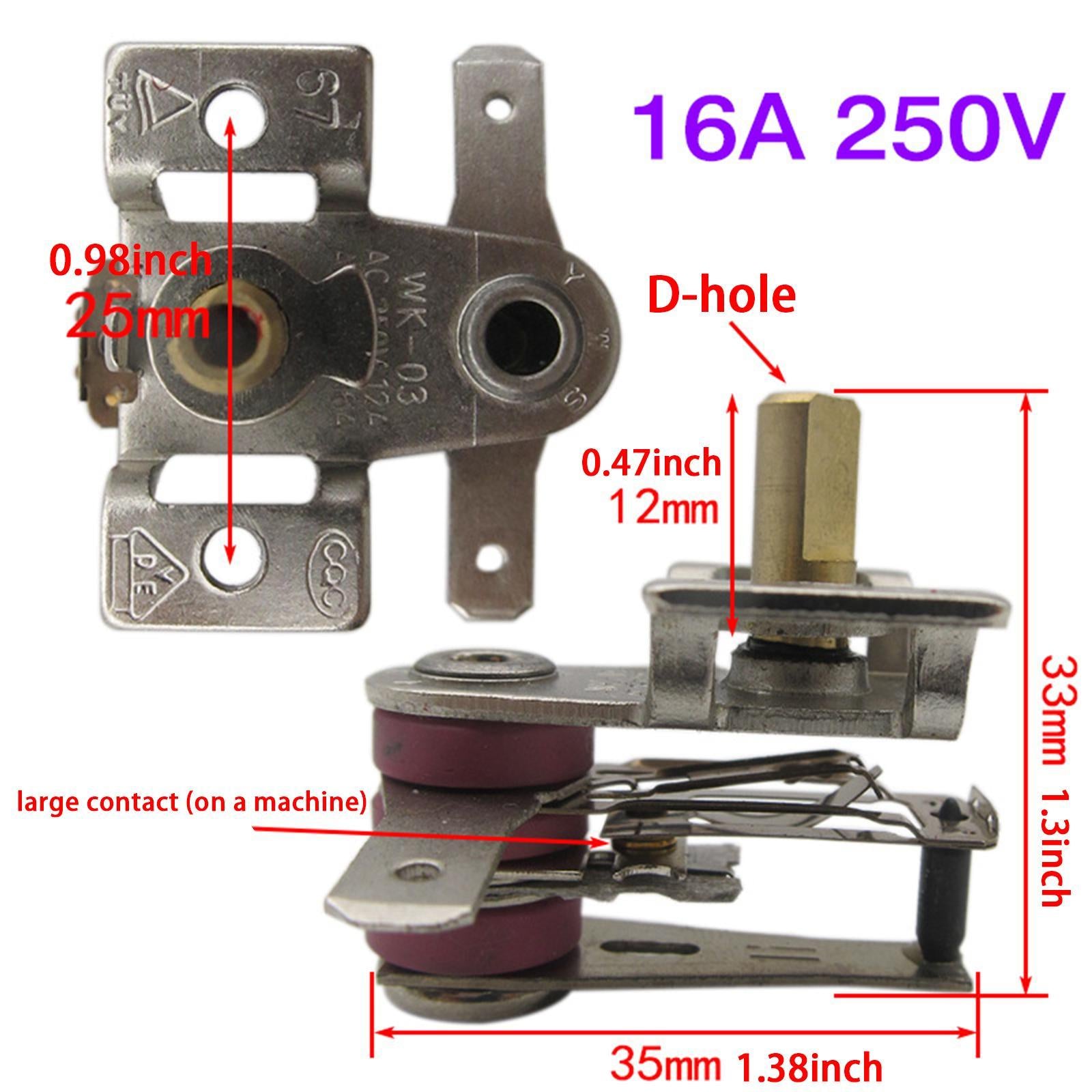 Electric Oven Thermostat Spare Part Temperature Controller for Electric Iron 16A