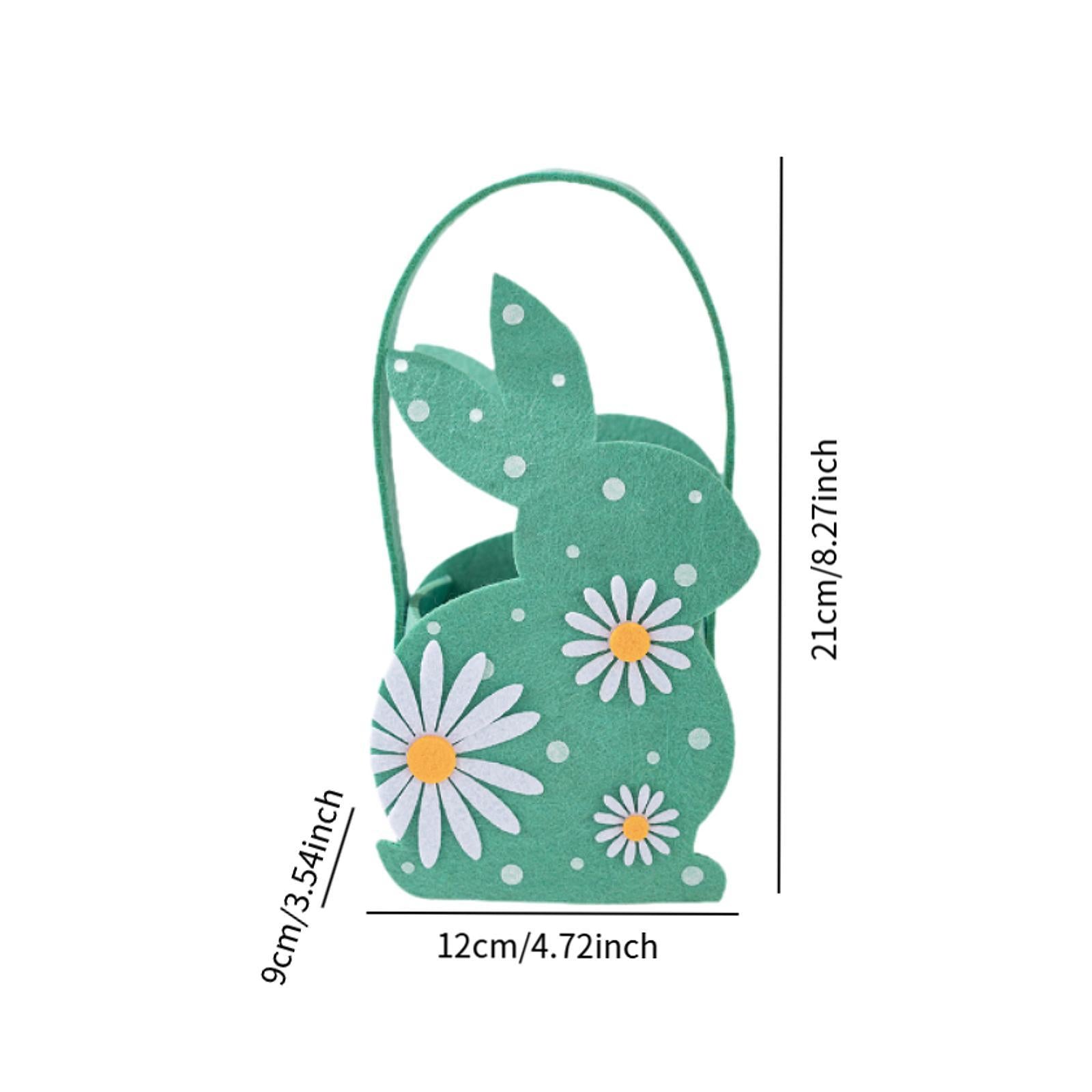 Easter Bunny Bags Reusable Tote for Wedding Shopping Family Gathering Favors Green
