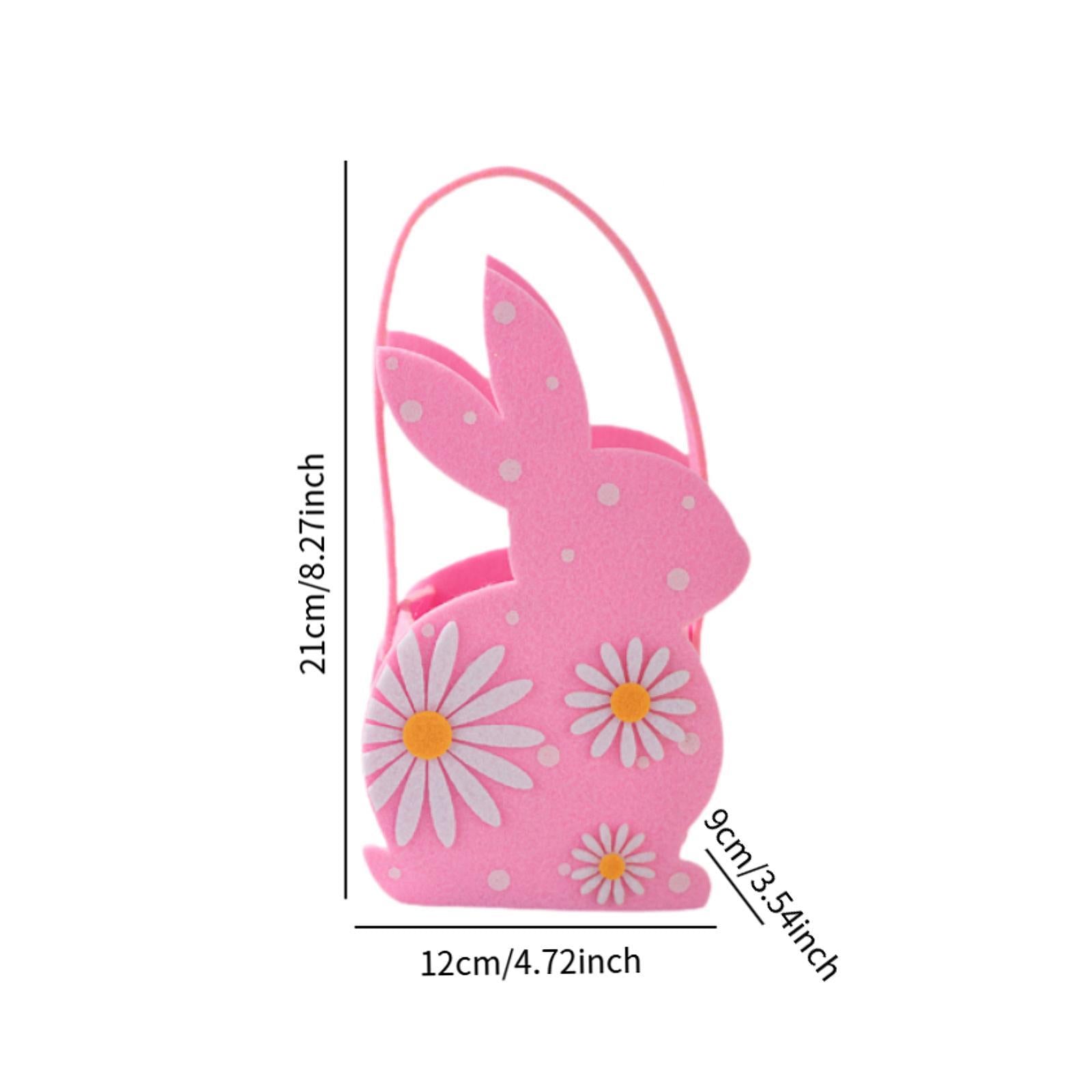 Easter Bunny Bags Reusable Tote for Wedding Shopping Family Gathering Favors Pink