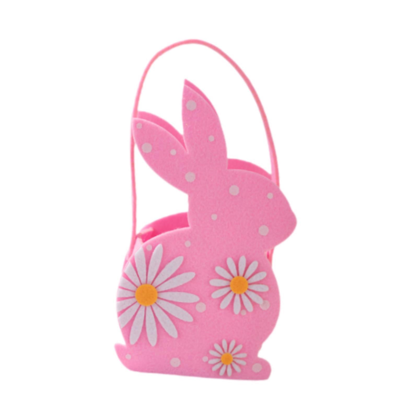 Easter Bunny Bags Reusable Tote for Wedding Shopping Family Gathering Favors Pink
