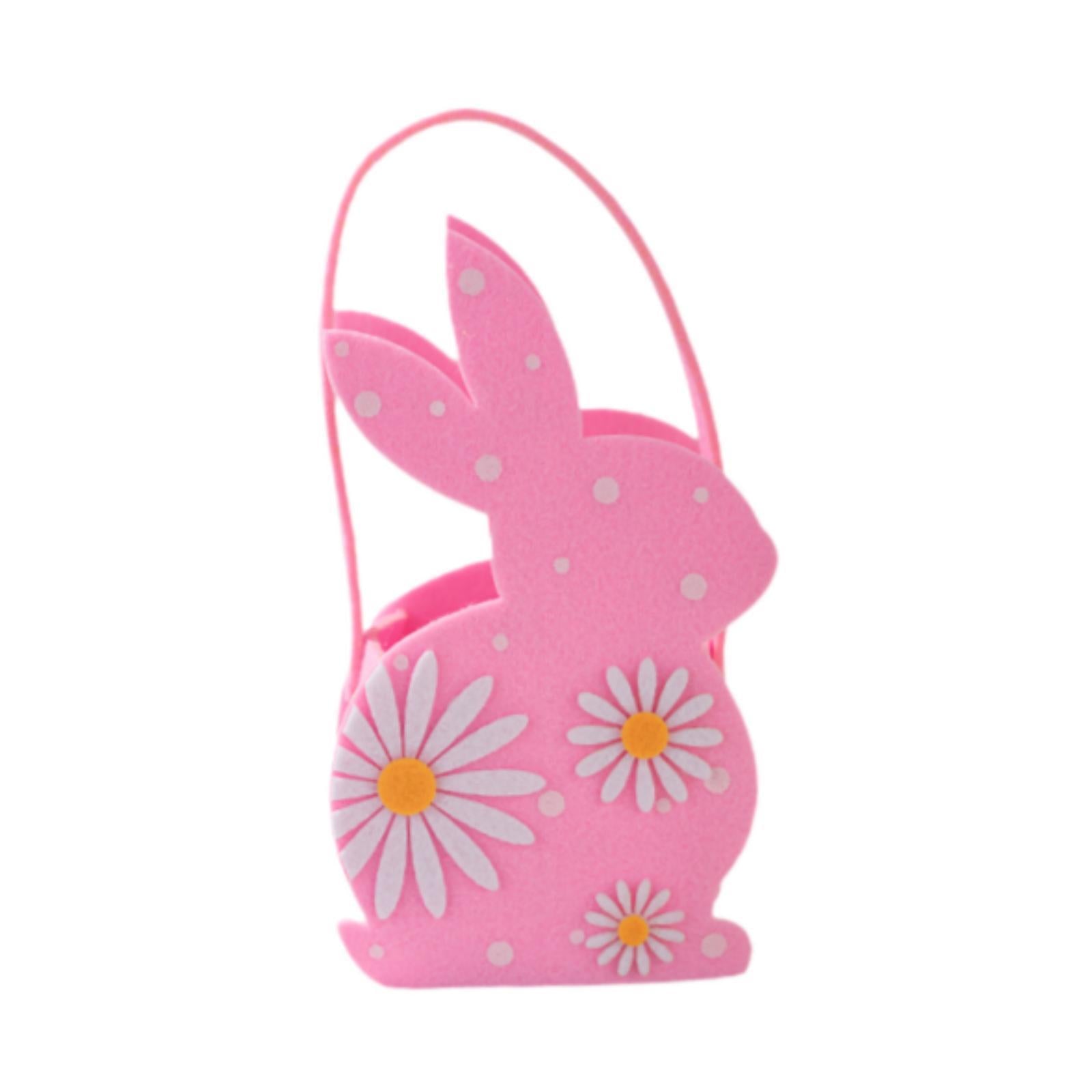 Easter Bunny Bags Reusable Tote for Wedding Shopping Family Gathering Favors Pink