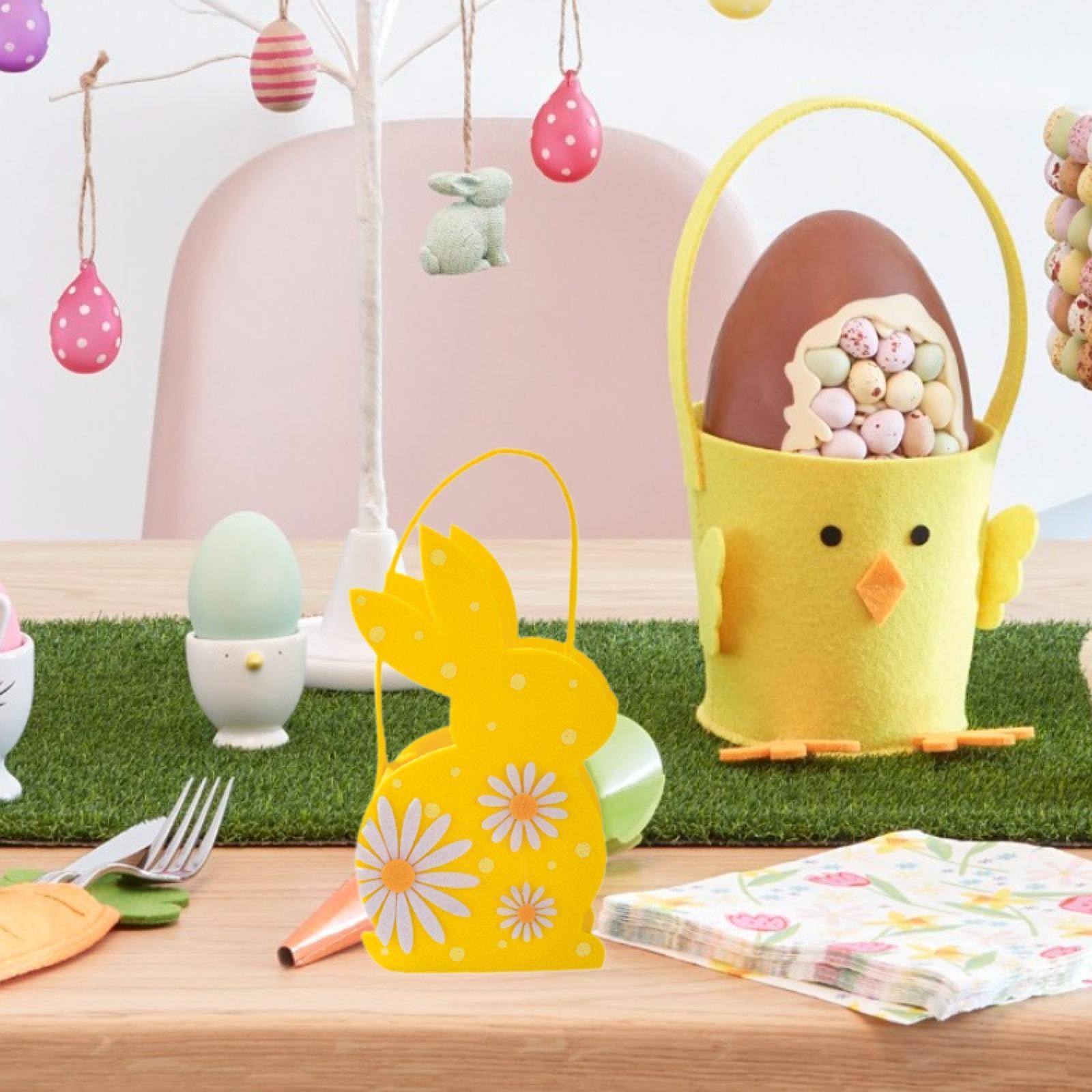 Easter Bunny Bags Reusable Tote for Wedding Shopping Family Gathering Favors Yellow
