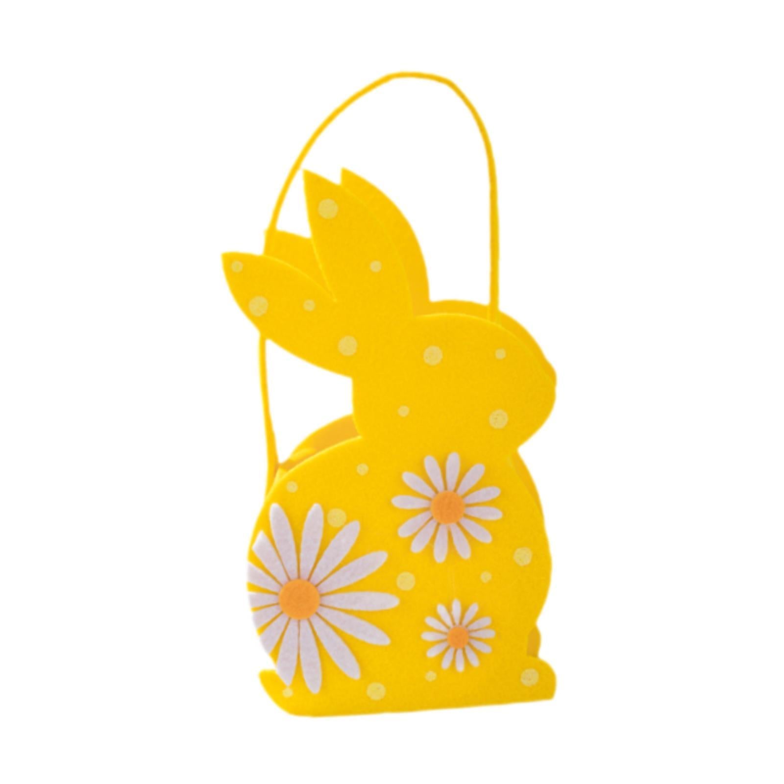 Easter Bunny Bags Reusable Tote for Wedding Shopping Family Gathering Favors Yellow