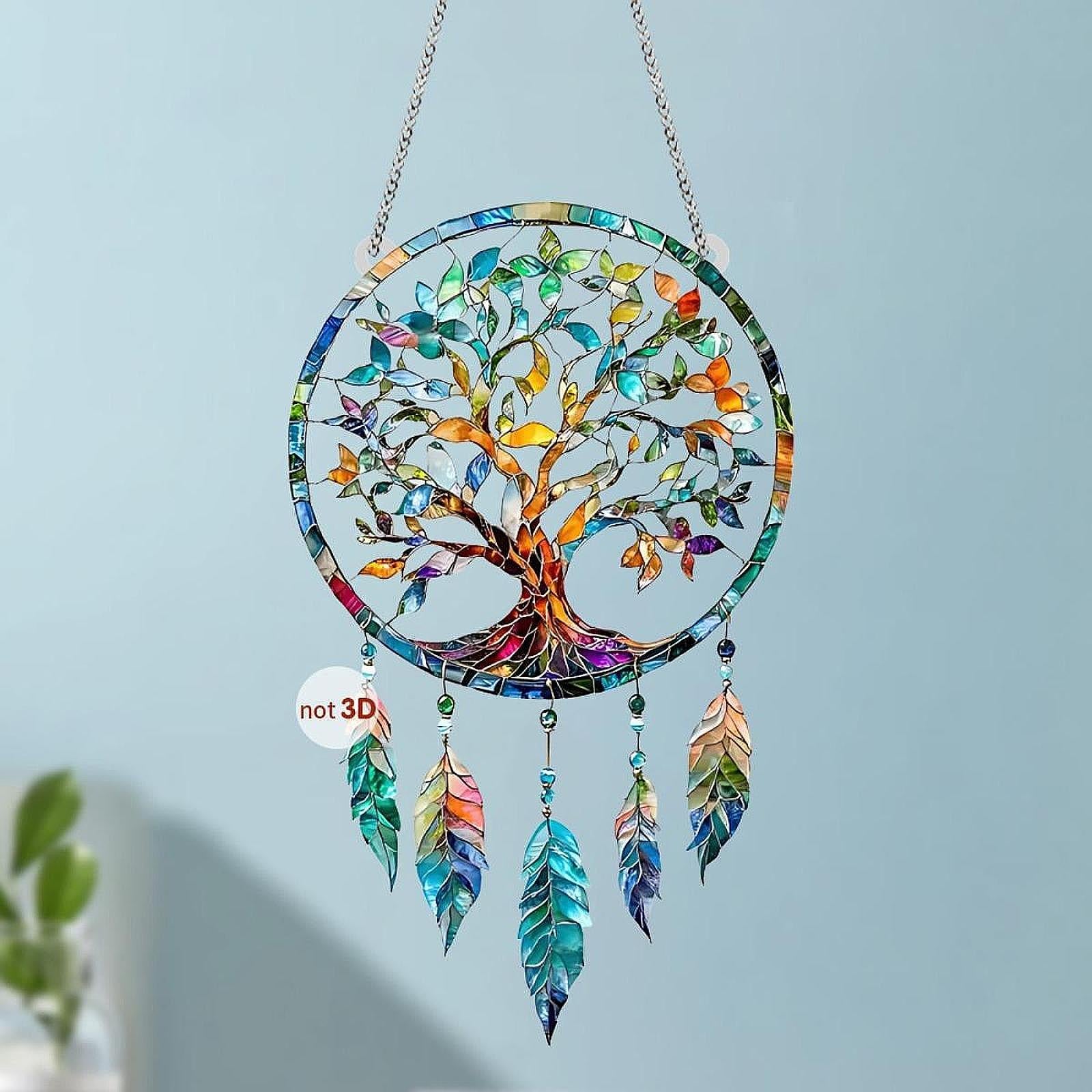 Dreamcatcher Wall Decor 2D Acrylic Hanging Plaque for Indoor Bedroom Walkway