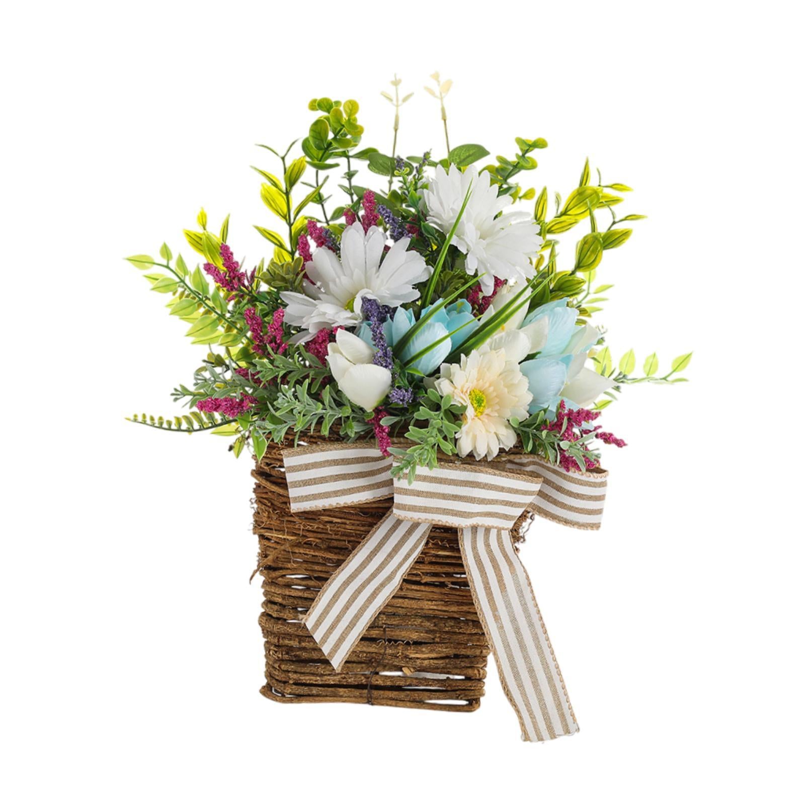 Door Hanger Basket Wreath Spring Wreath for Front Door Office Indoor Outdoor