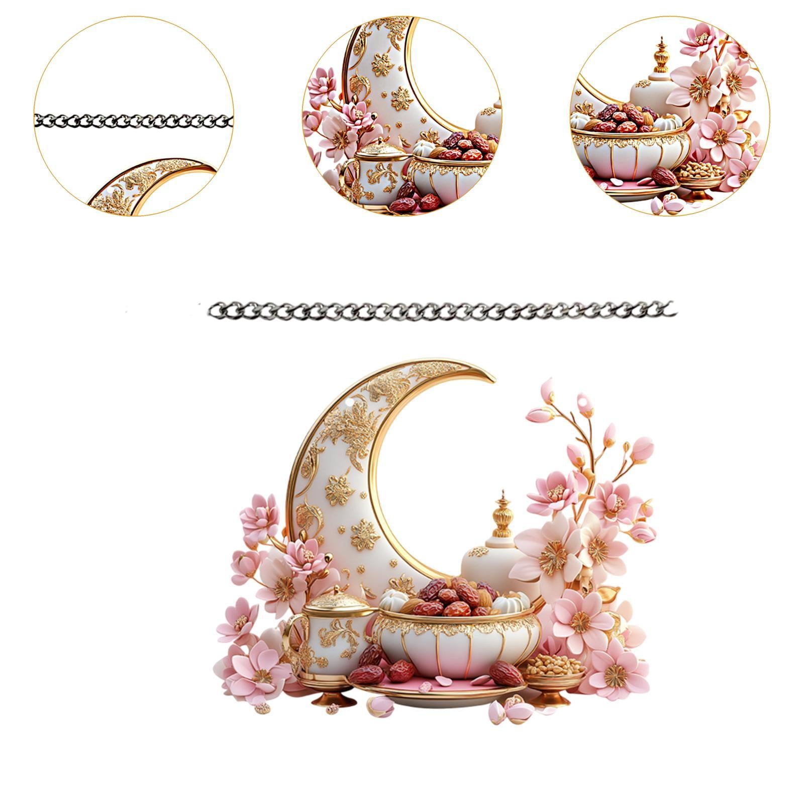 2D Ramadan Hanging Ornament Muslim Wall Art Decor for Holiday Bedroom Indoor