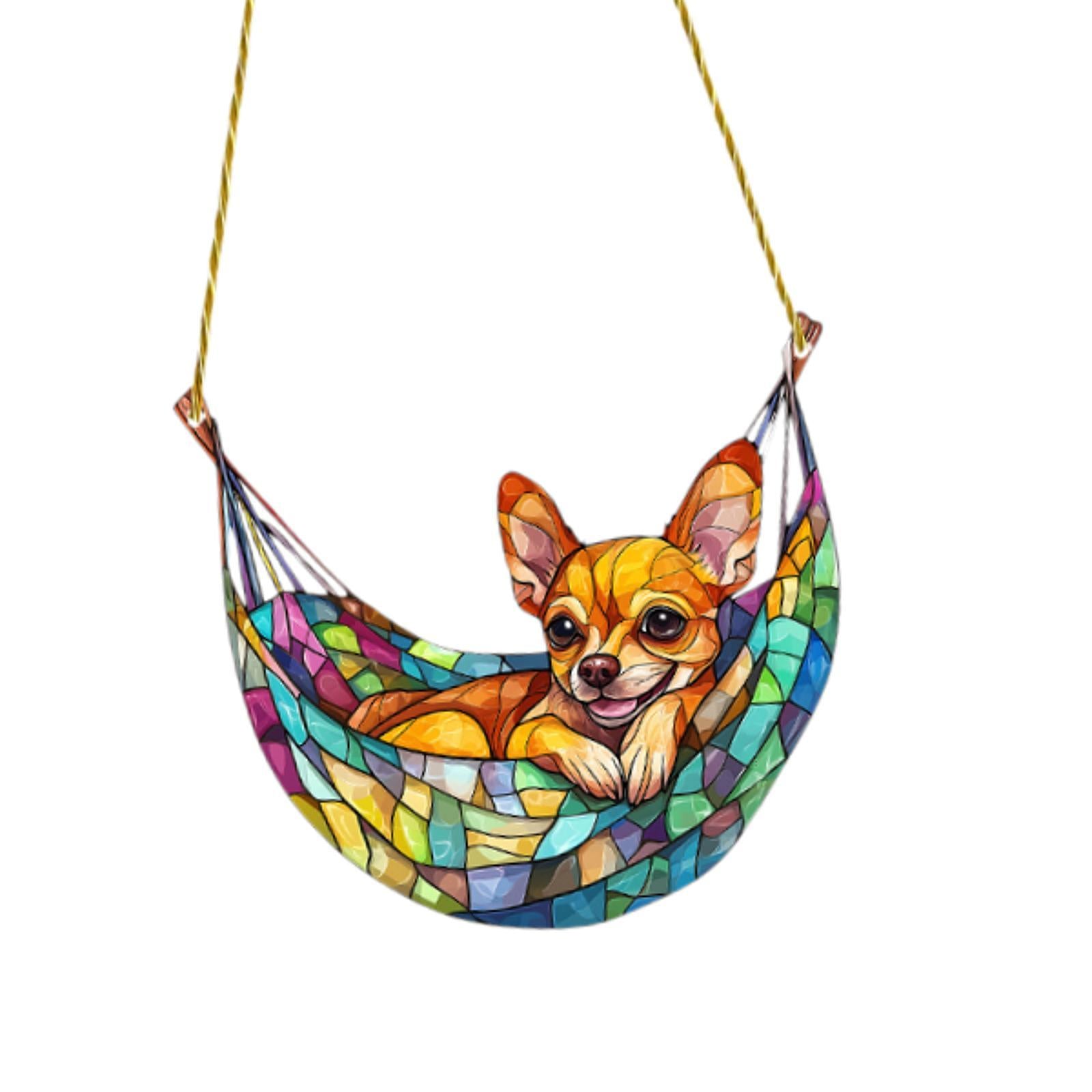 2D Dog Window Hanging Ornament Animal Wall Decor for Living Room Door Indoor