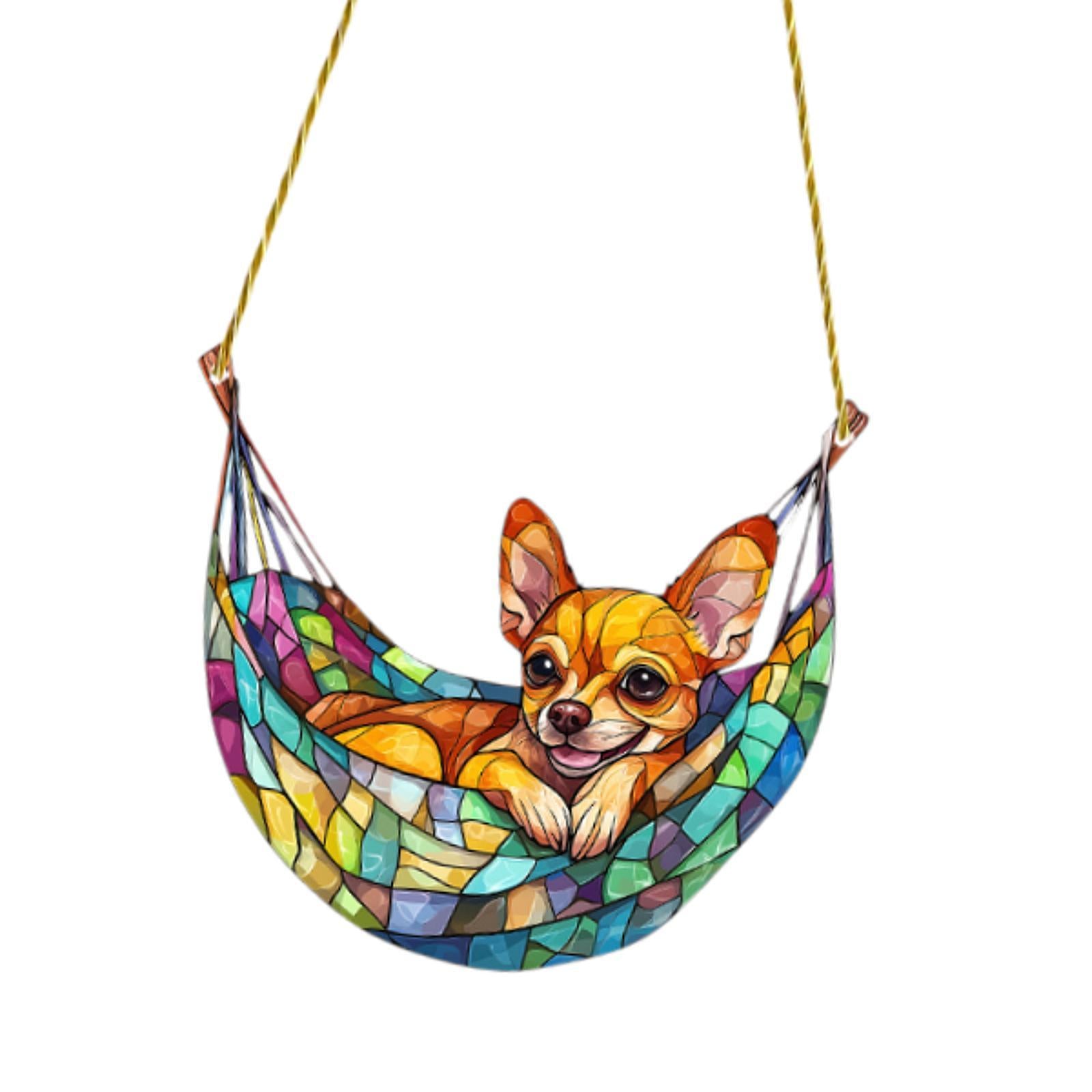 2D Dog Window Hanging Ornament Animal Wall Decor for Living Room Door Indoor