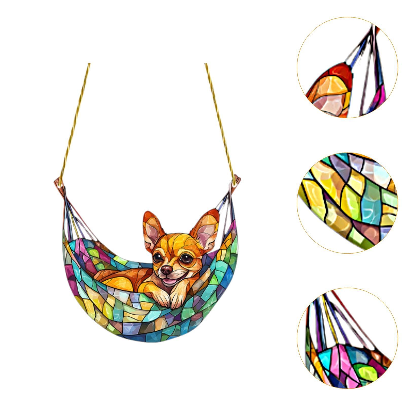 2D Dog Window Hanging Ornament Animal Wall Decor for Living Room Door Indoor