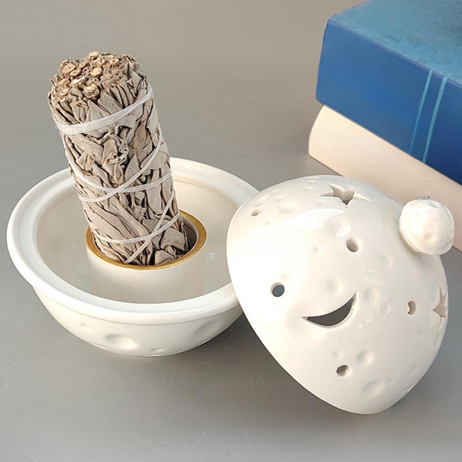 Ceramic Incense Burner Tealight Candle Holder for Living Room Bedroom Office