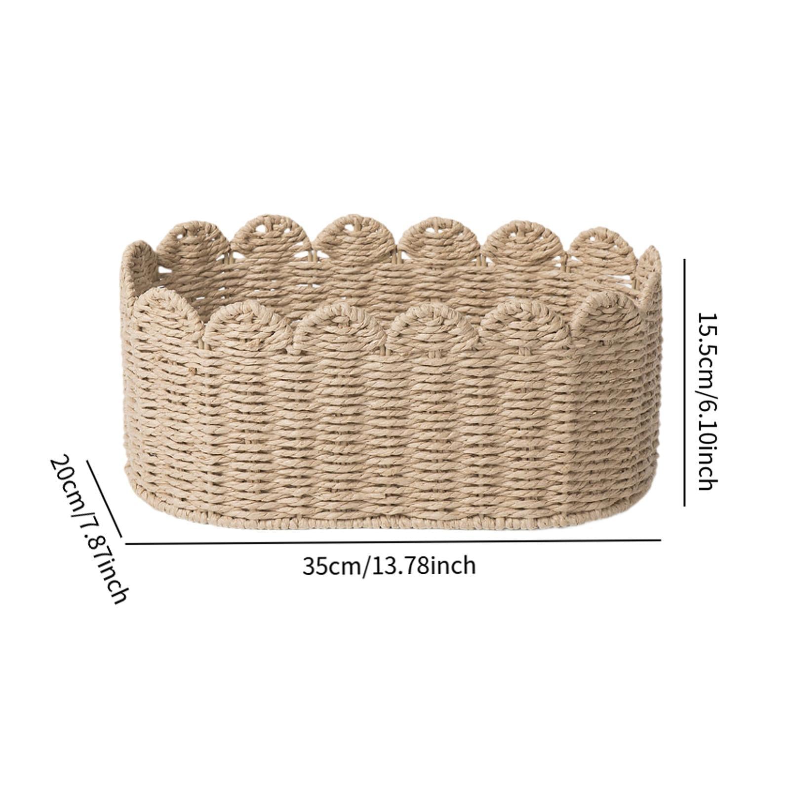 Handwoven Storage Basket Desktop Cosmetic Box for Shelf Countertop Farmhouse Small