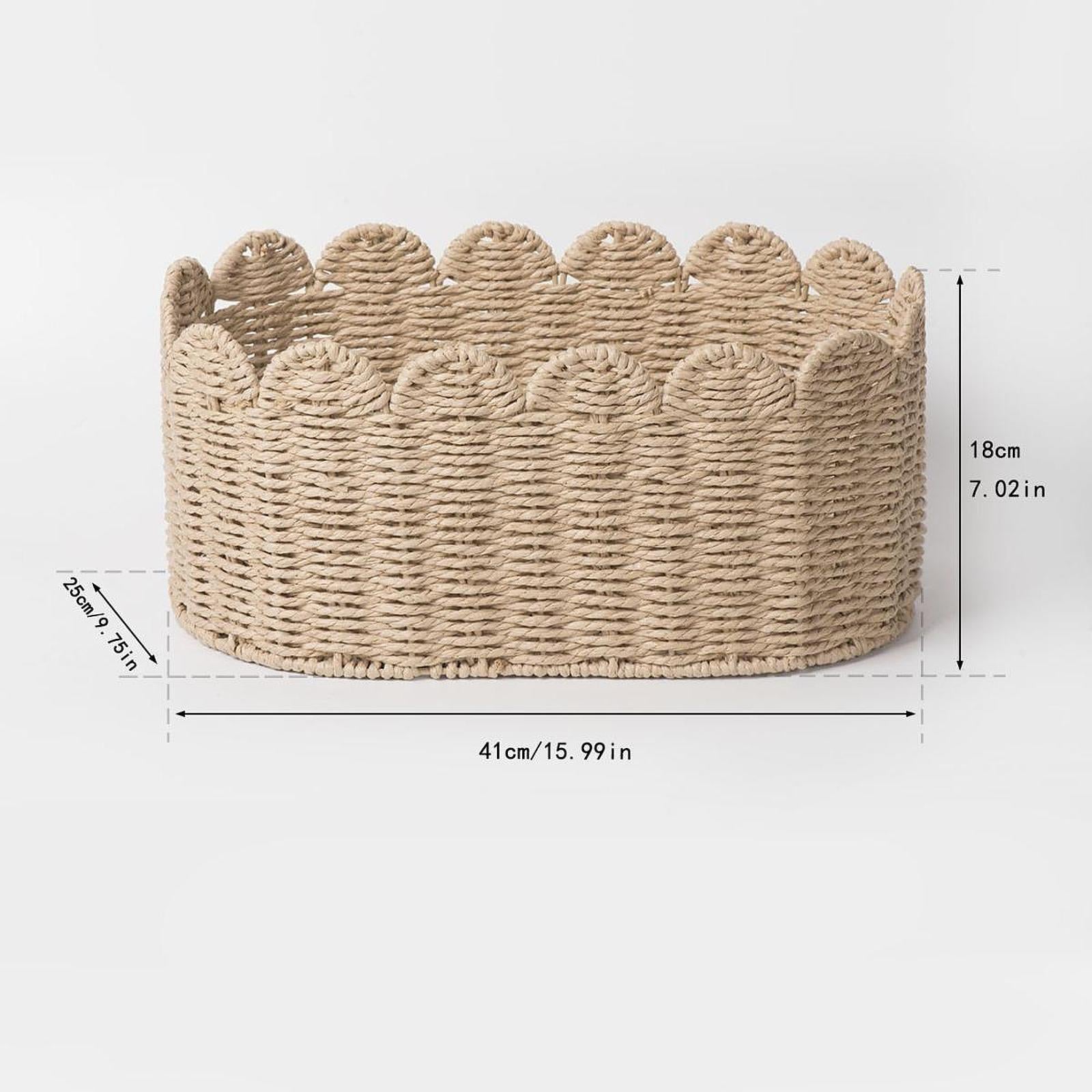 Handwoven Storage Basket Desktop Cosmetic Box for Shelf Countertop Farmhouse Large