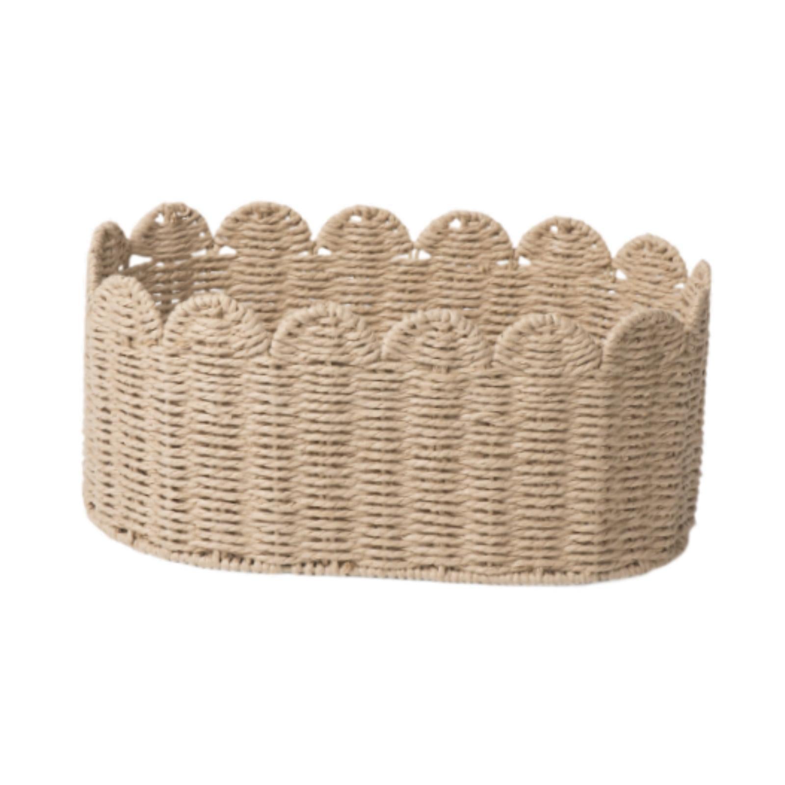 Handwoven Storage Basket Desktop Cosmetic Box for Shelf Countertop Farmhouse Large