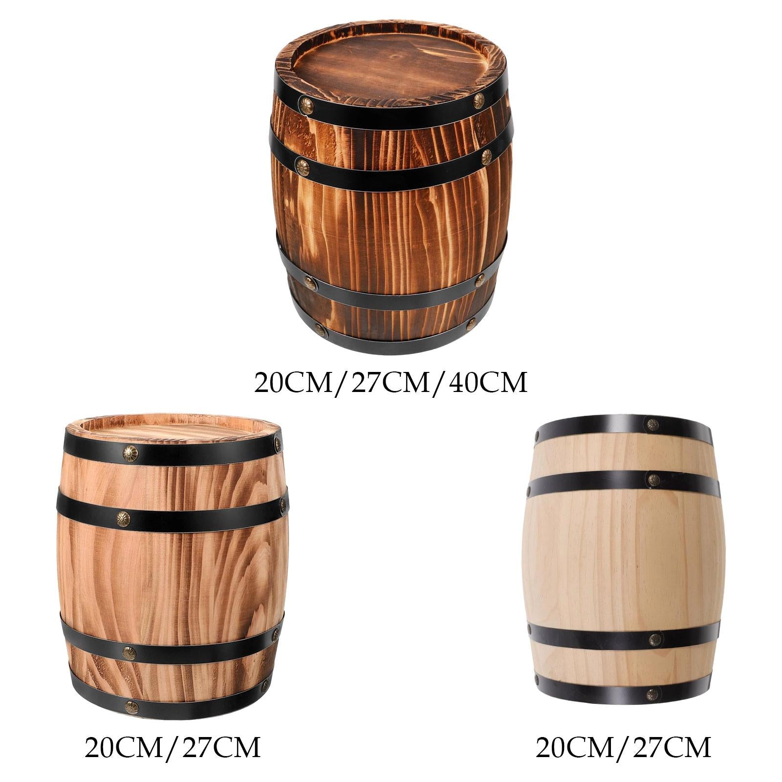 Oak Wine Barrel Retro Whiskey Bucket Dispenser for Beverage Whiskey Cocktail S coffee