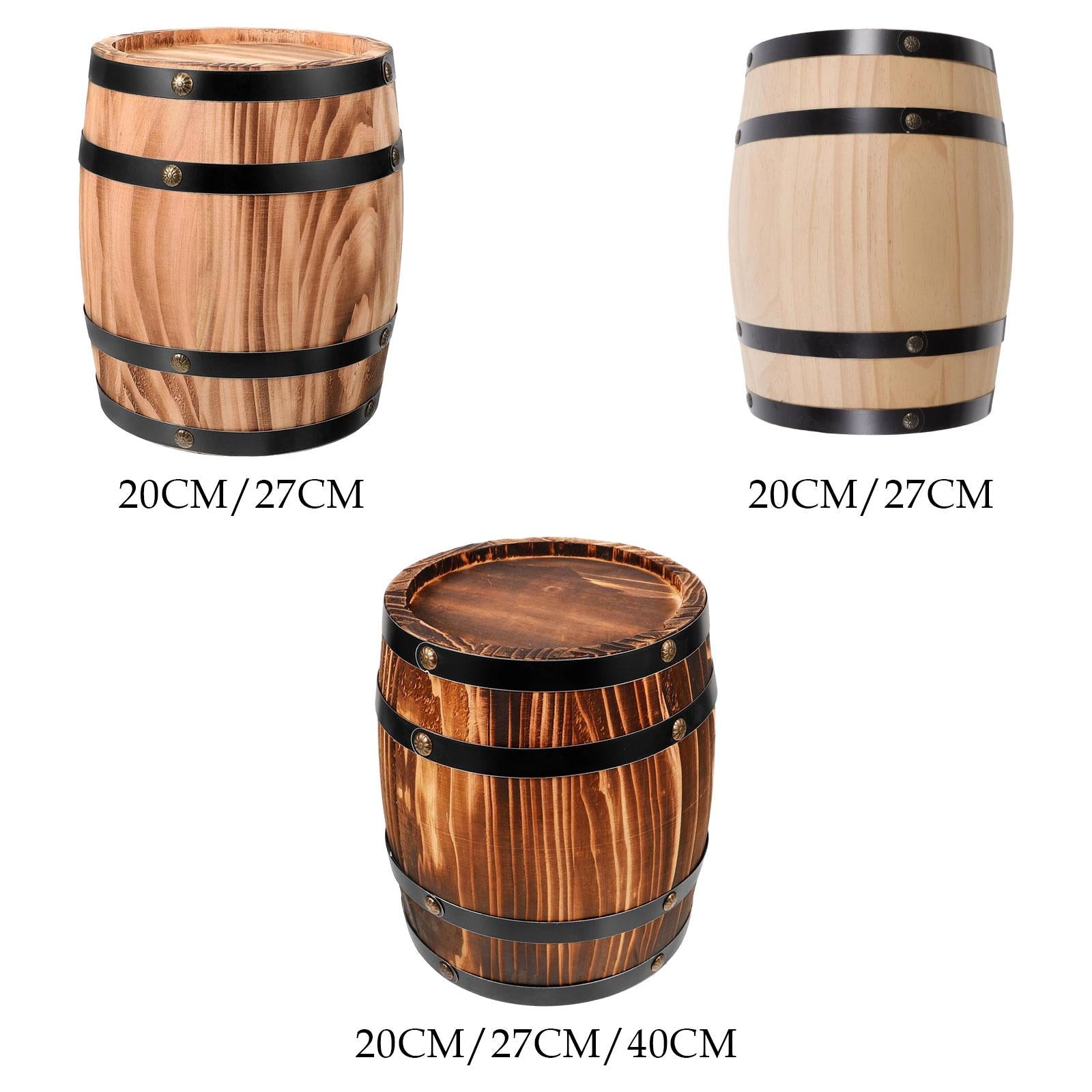 Oak Wine Barrel Retro Whiskey Bucket Dispenser for Beverage Whiskey Cocktail S coffee