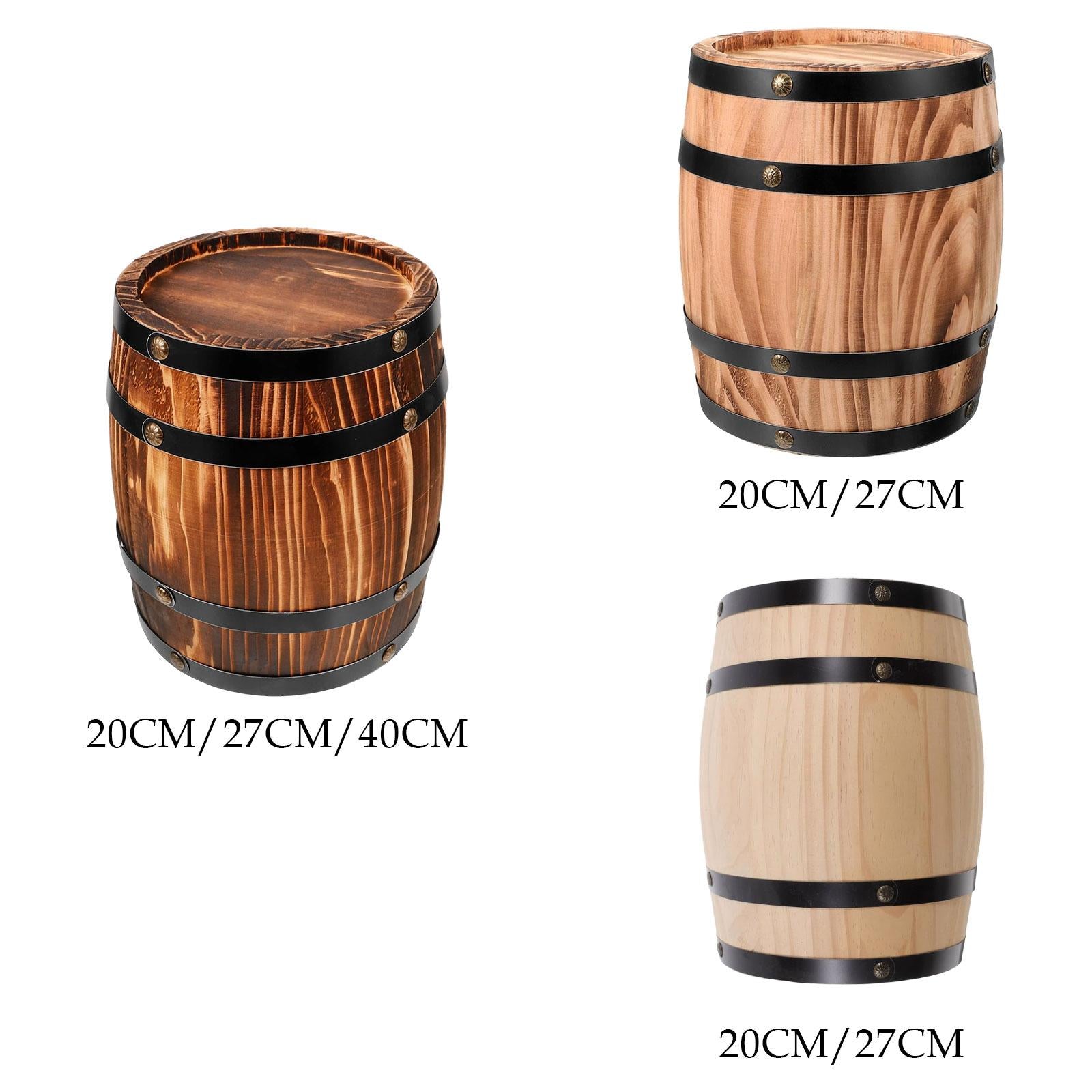 Oak Wine Barrel Retro Whiskey Bucket Dispenser for Beverage Whiskey Cocktail S coffee