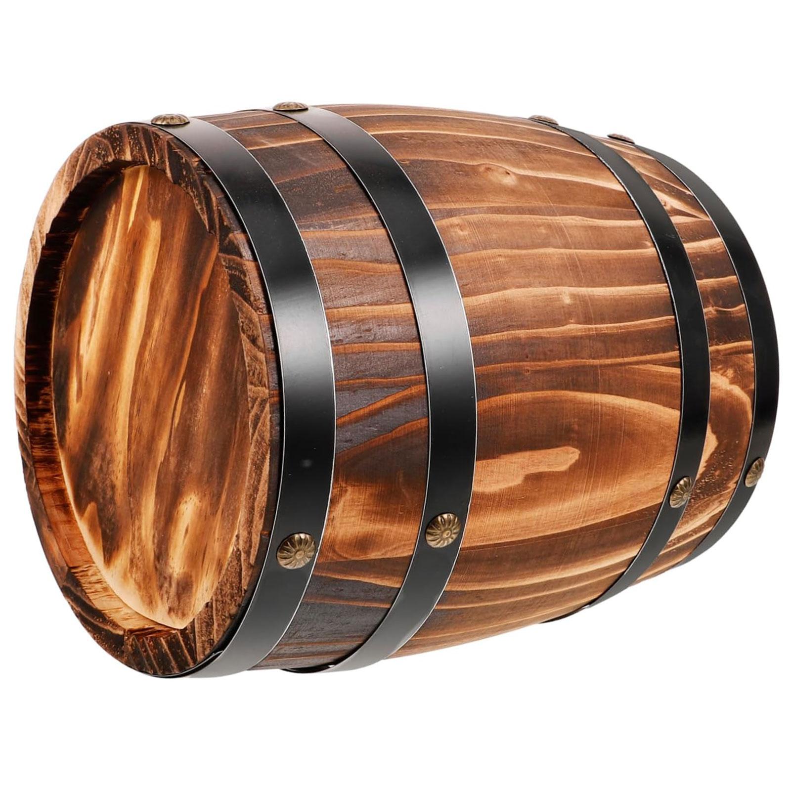 Oak Wine Barrel Retro Whiskey Bucket Dispenser for Beverage Whiskey Cocktail L coffee