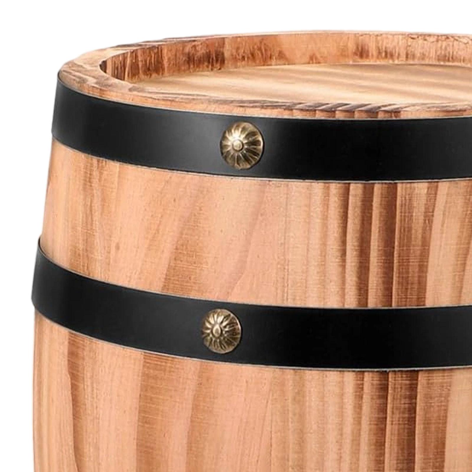 Oak Wine Barrel Retro Whiskey Bucket Dispenser for Beverage Whiskey Cocktail S brown