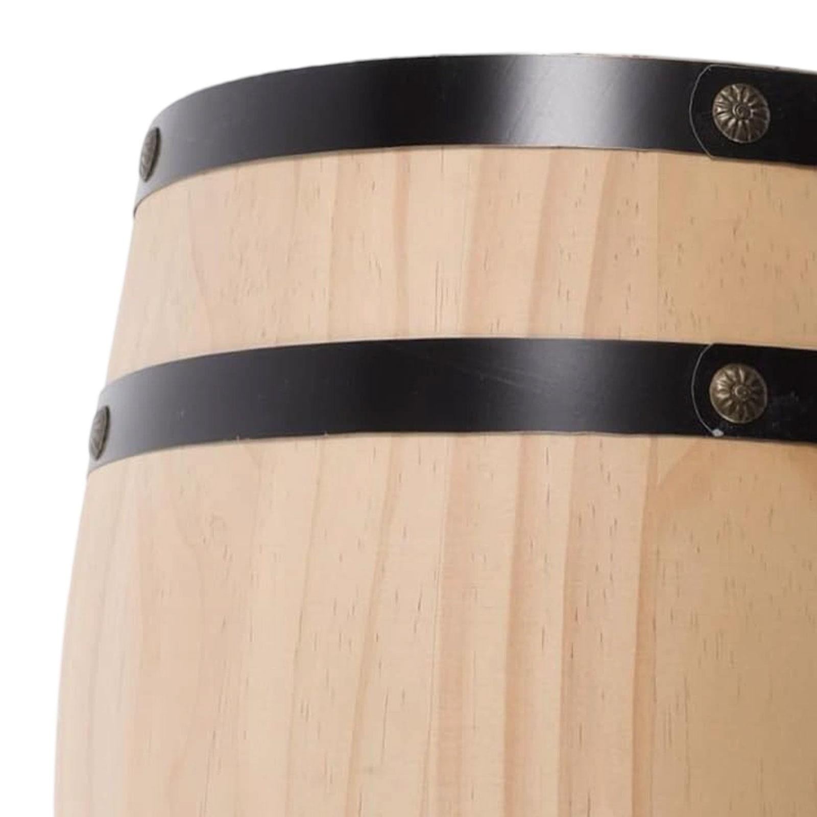 Oak Wine Barrel Retro Whiskey Bucket Dispenser for Beverage Whiskey Cocktail S beige