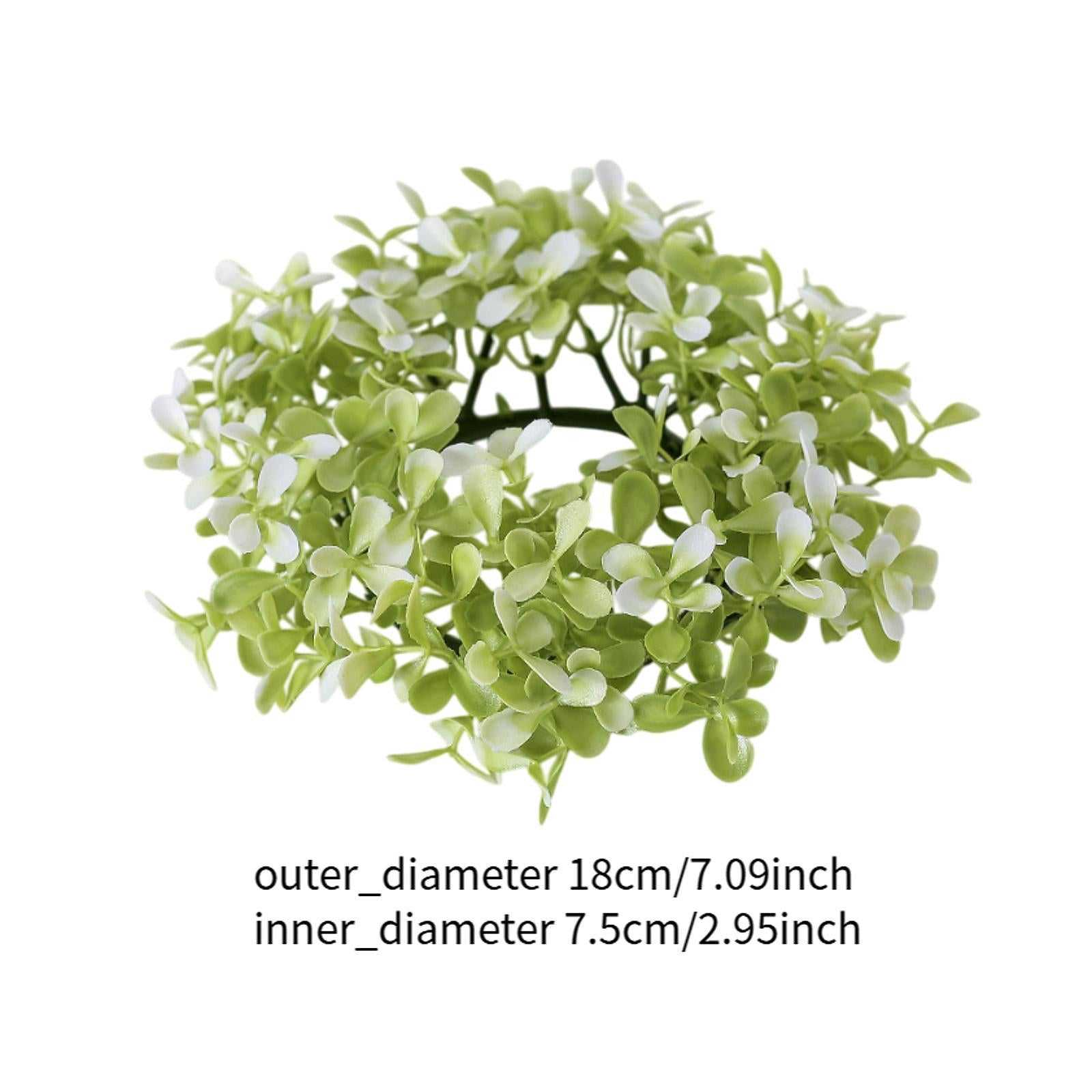 2x Artificial Candle Ring Wreath Ornament for Indoor Outdoor Desktop Wedding