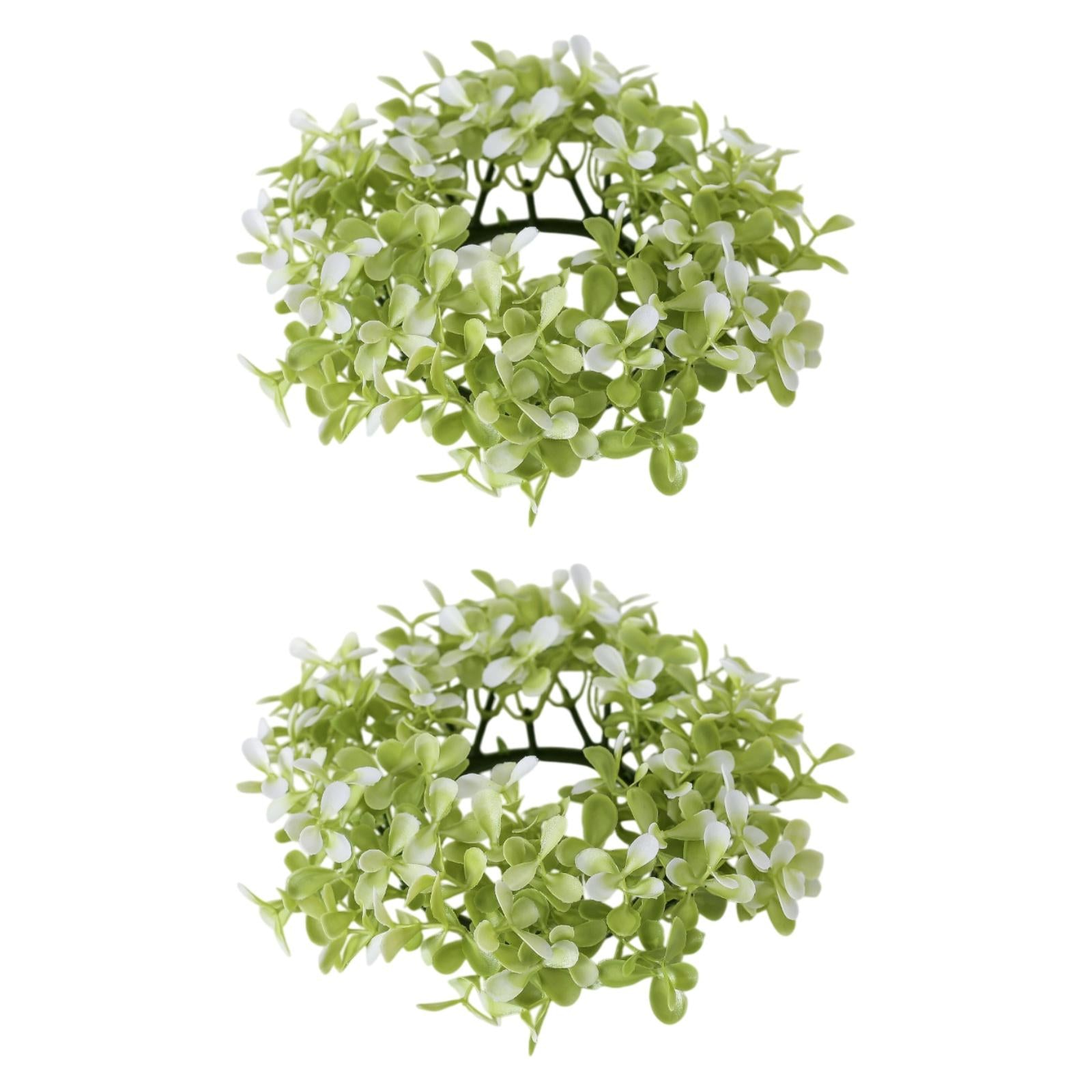 2x Artificial Candle Ring Wreath Ornament for Indoor Outdoor Desktop Wedding