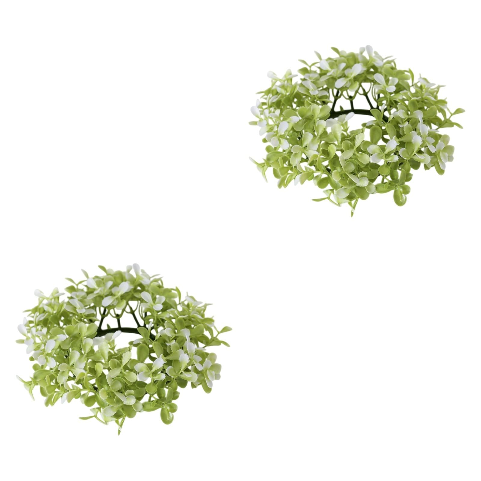 2x Artificial Candle Ring Wreath Ornament for Indoor Outdoor Desktop Wedding