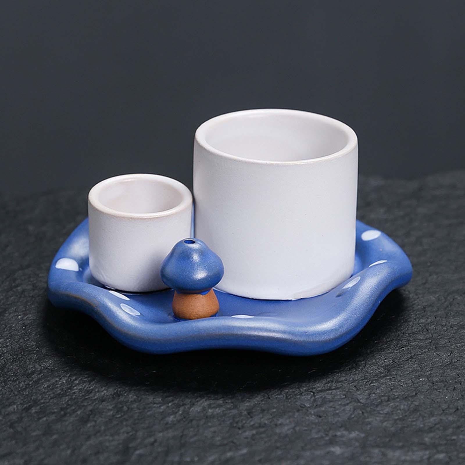 Incense Burner Holder Multifunctional Sage Holder for Reading Hotel Bathroom Blue White