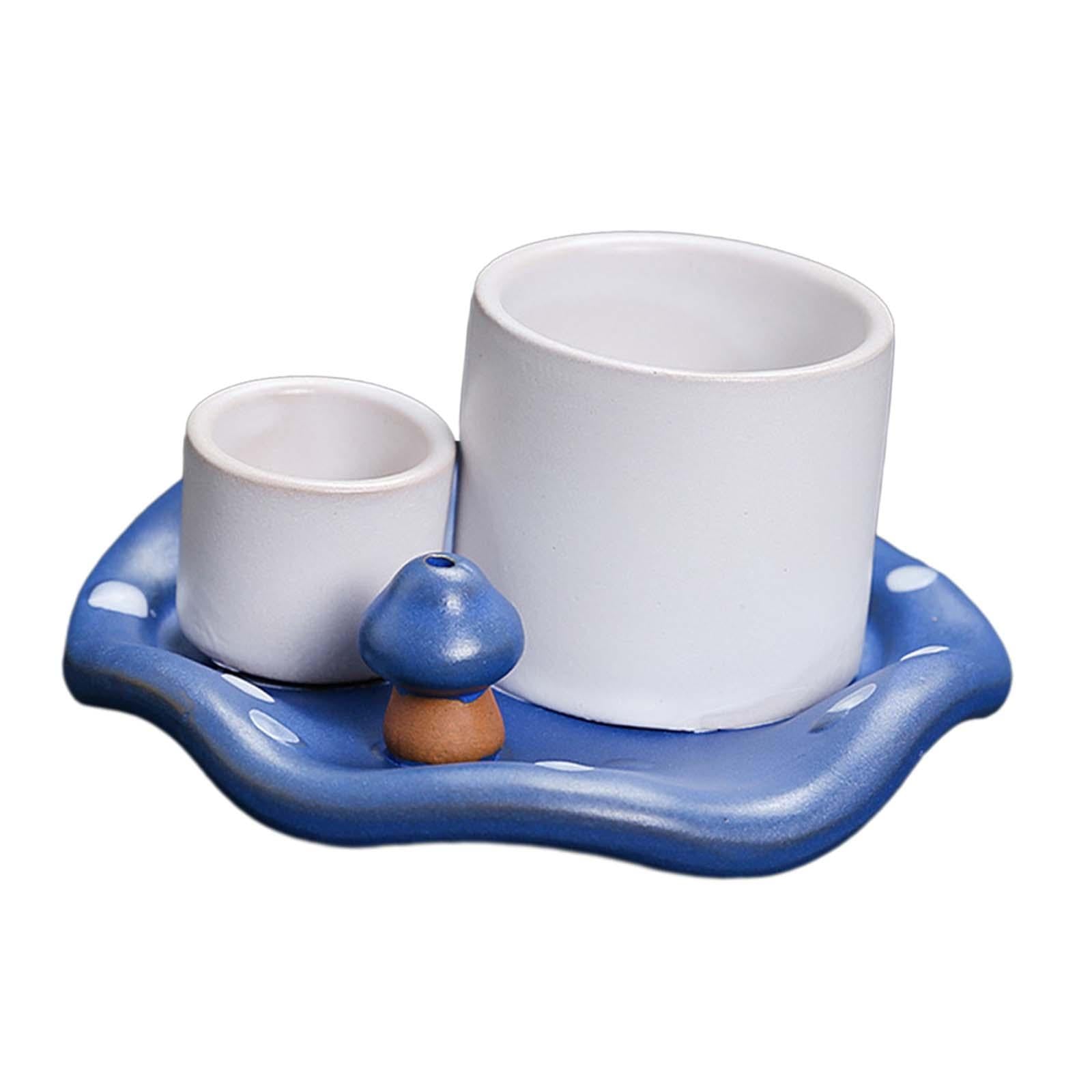 Incense Burner Holder Multifunctional Sage Holder for Reading Hotel Bathroom Blue White