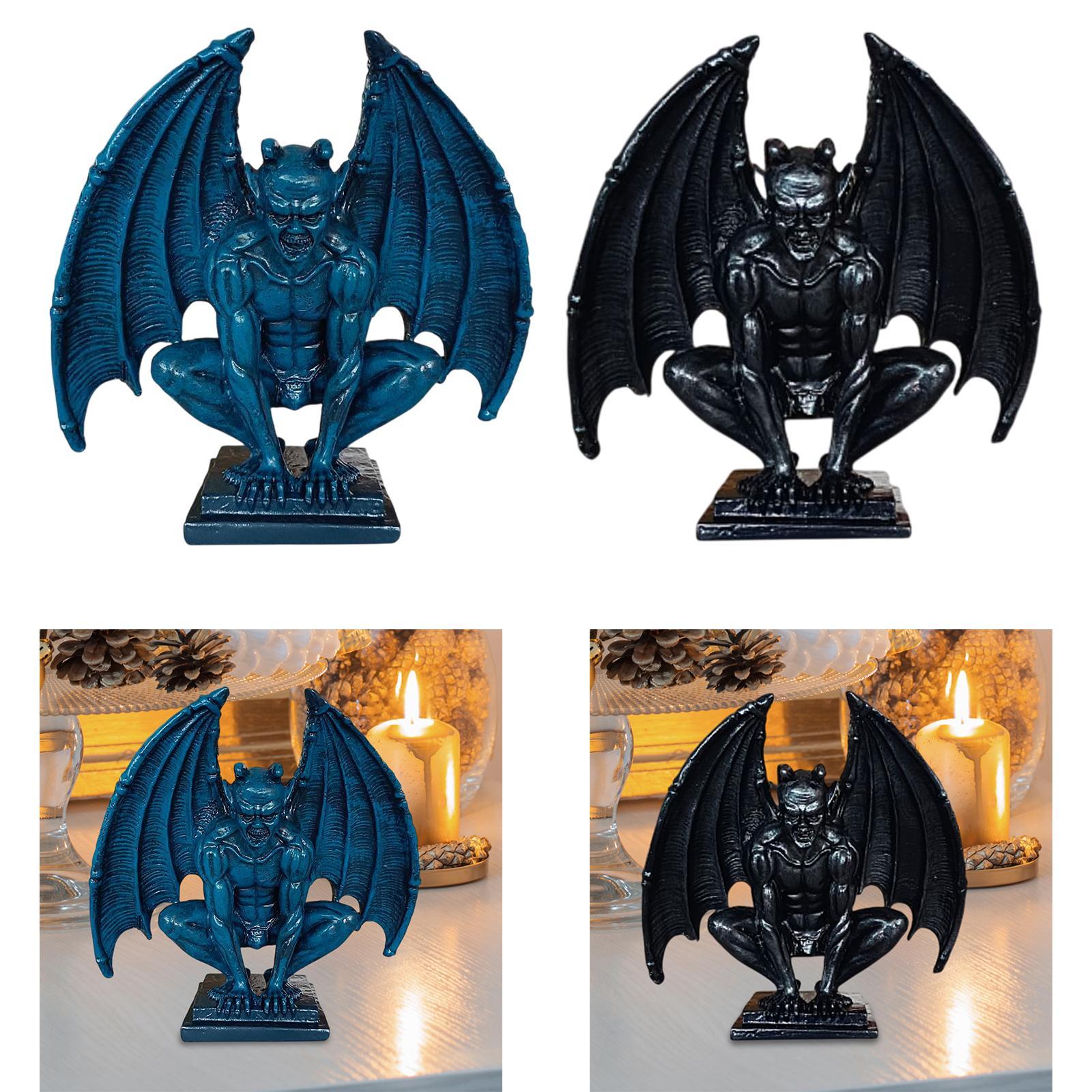 Demon Demon Gothic Sculpture Figurine Shelf Collection Guardian Miniature Blue