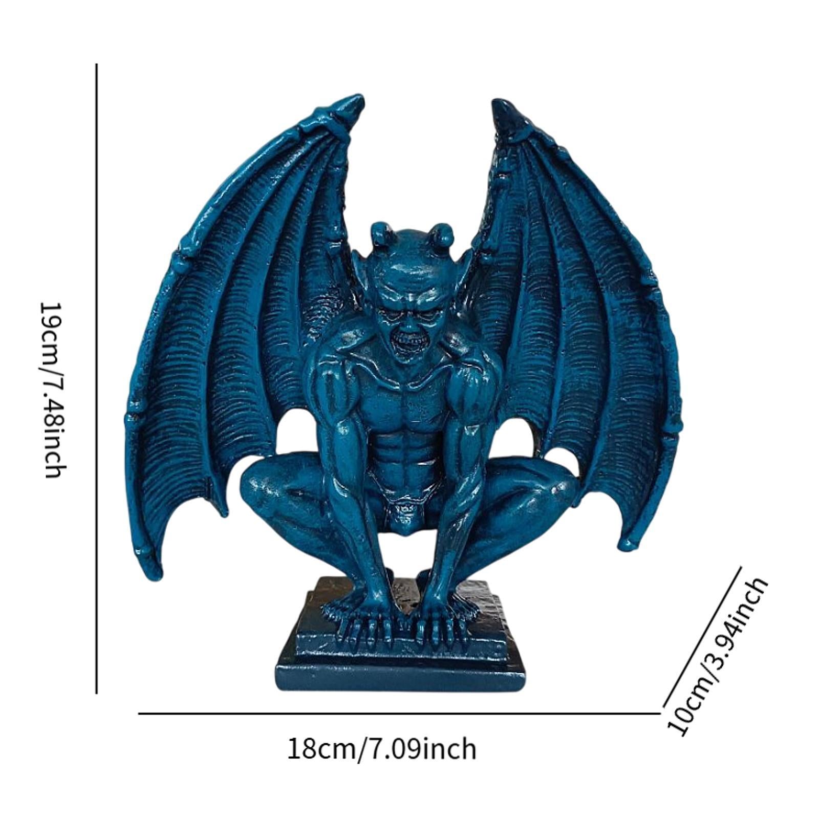 Demon Demon Gothic Sculpture Figurine Shelf Collection Guardian Miniature Blue