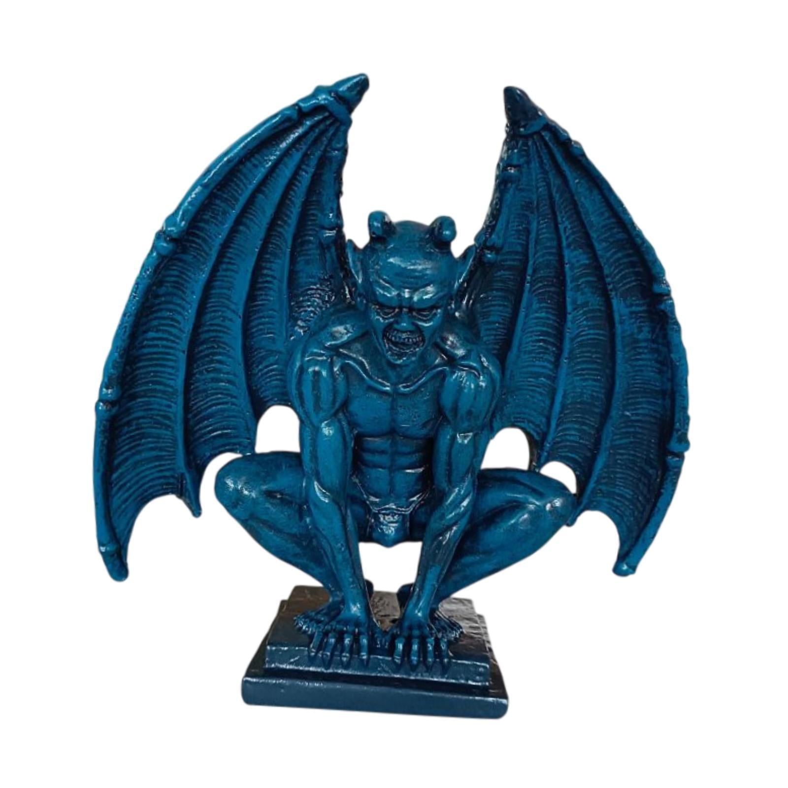 Demon Demon Gothic Sculpture Figurine Shelf Collection Guardian Miniature Blue