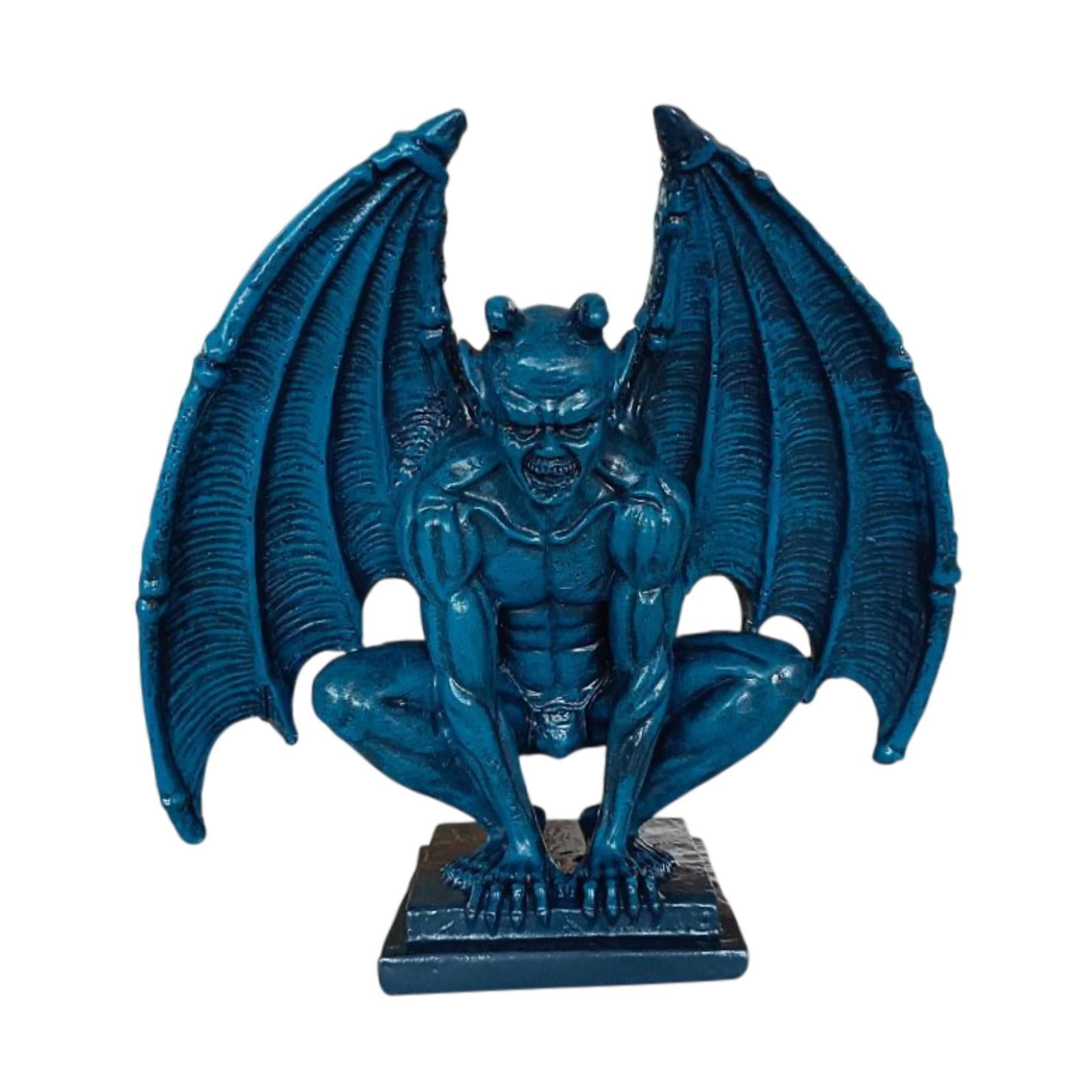 Demon Demon Gothic Sculpture Figurine Shelf Collection Guardian Miniature Blue