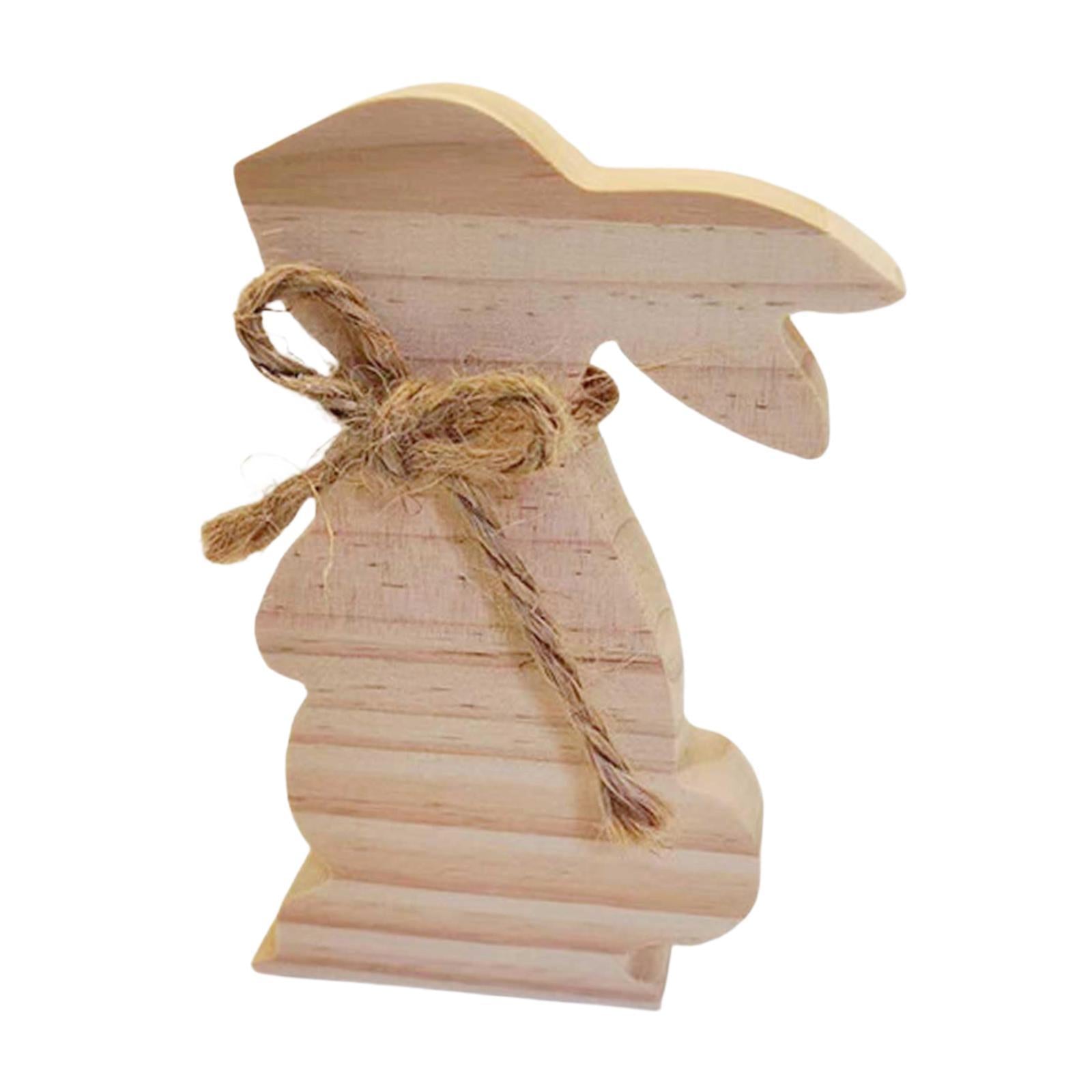 Wooden Bunny Sign Tabletop Centerpieces Display Gift Easter Table Decoration Style A