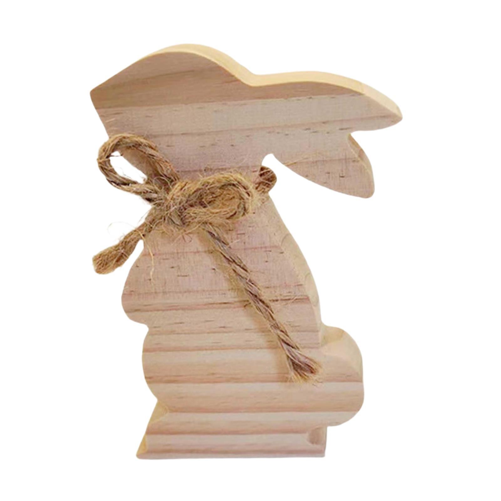 Wooden Bunny Sign Tabletop Centerpieces Display Gift Easter Table Decoration Style A