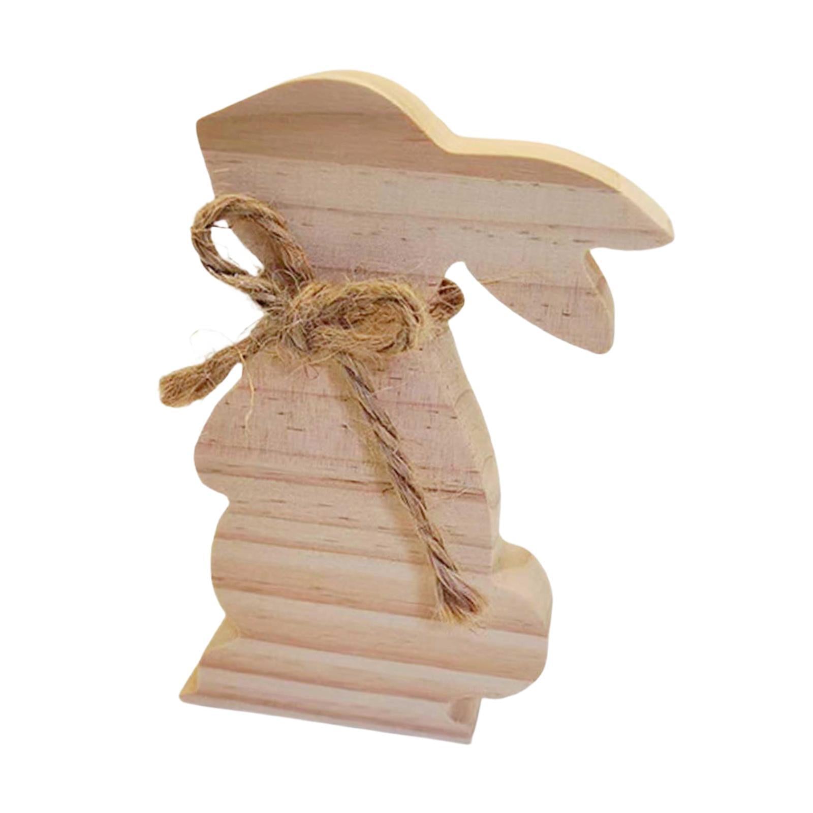 Wooden Bunny Sign Tabletop Centerpieces Display Gift Easter Table Decoration Style A