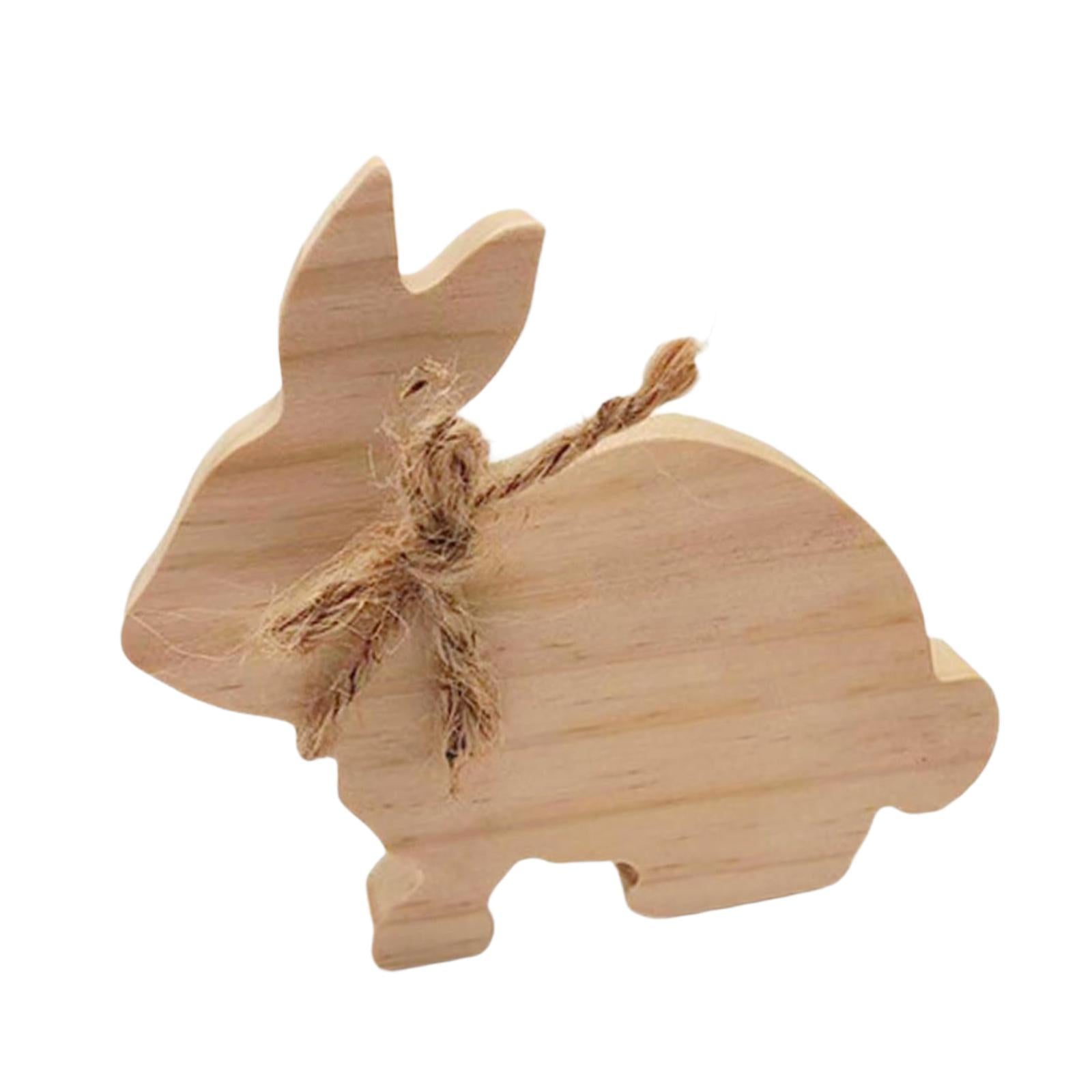 Wooden Bunny Sign Tabletop Centerpieces Display Gift Easter Table Decoration Style B