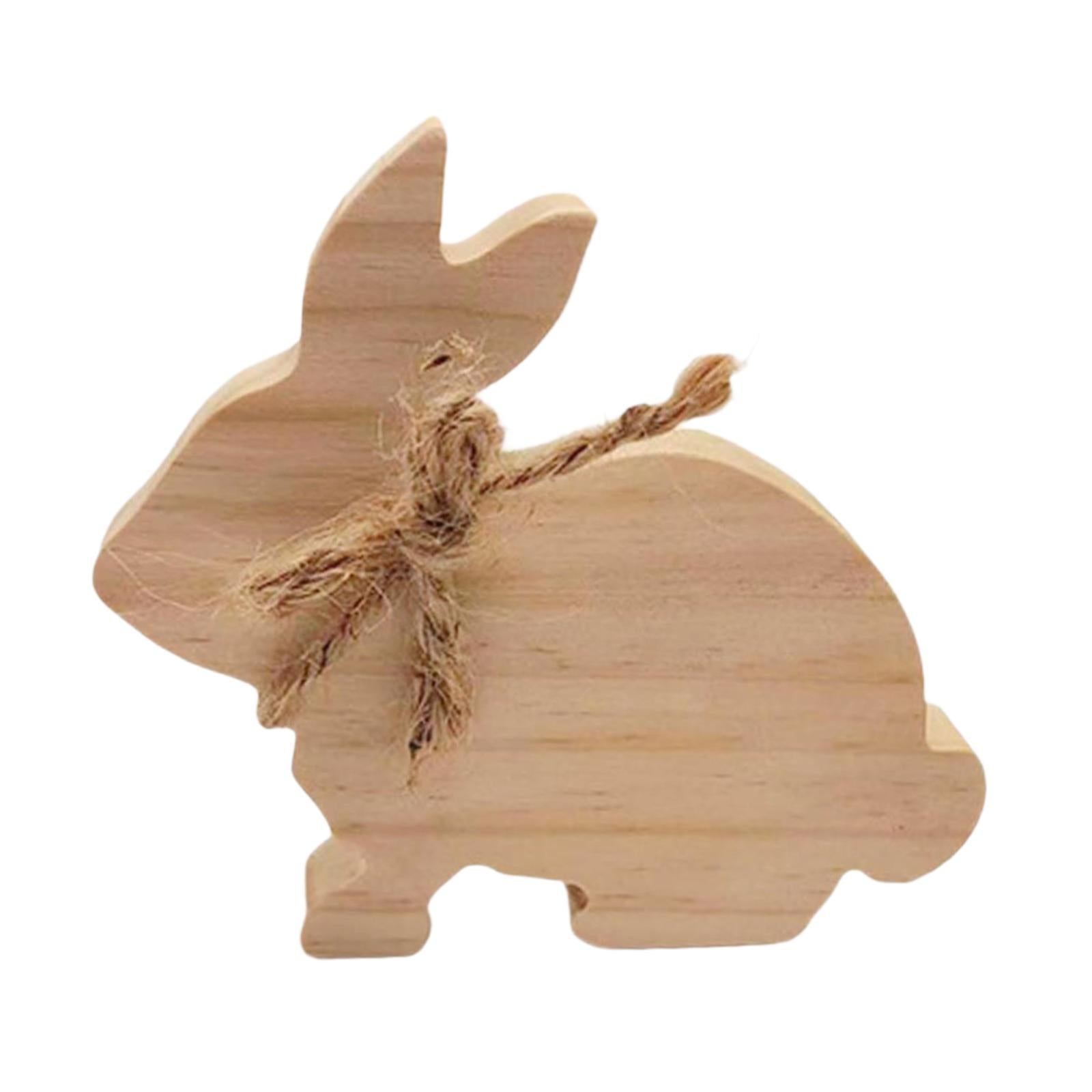 Wooden Bunny Sign Tabletop Centerpieces Display Gift Easter Table Decoration Style B