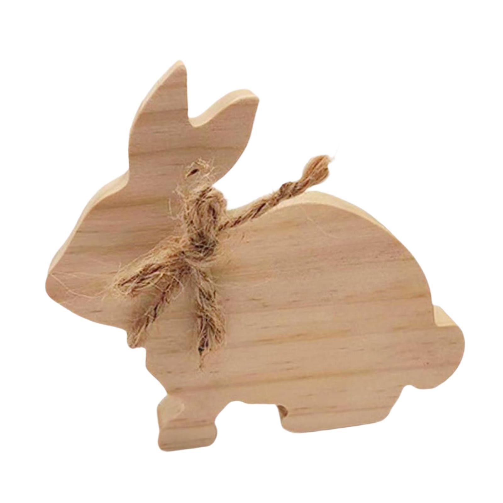 Wooden Bunny Sign Tabletop Centerpieces Display Gift Easter Table Decoration Style B