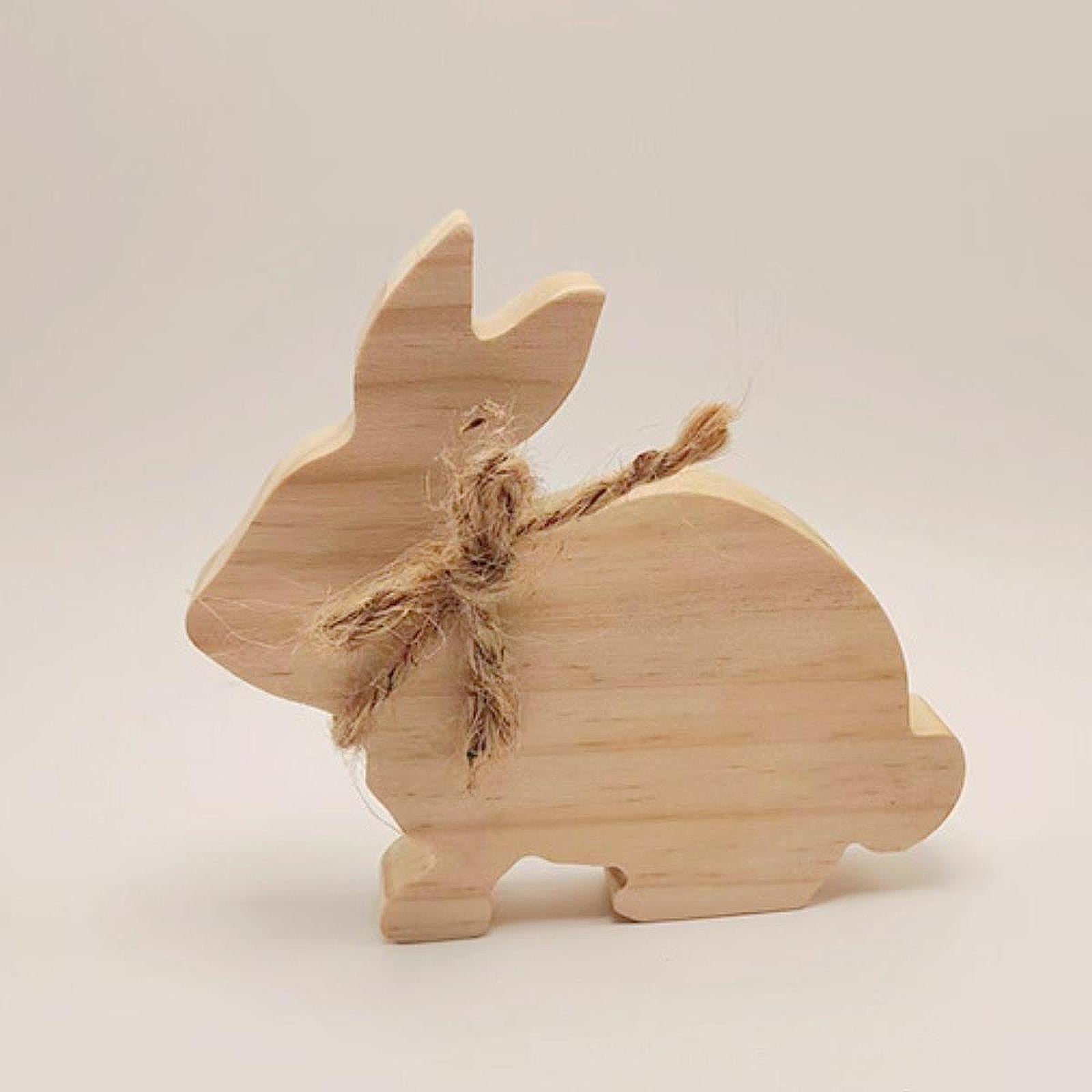 Wooden Bunny Sign Tabletop Centerpieces Display Gift Easter Table Decoration Style B