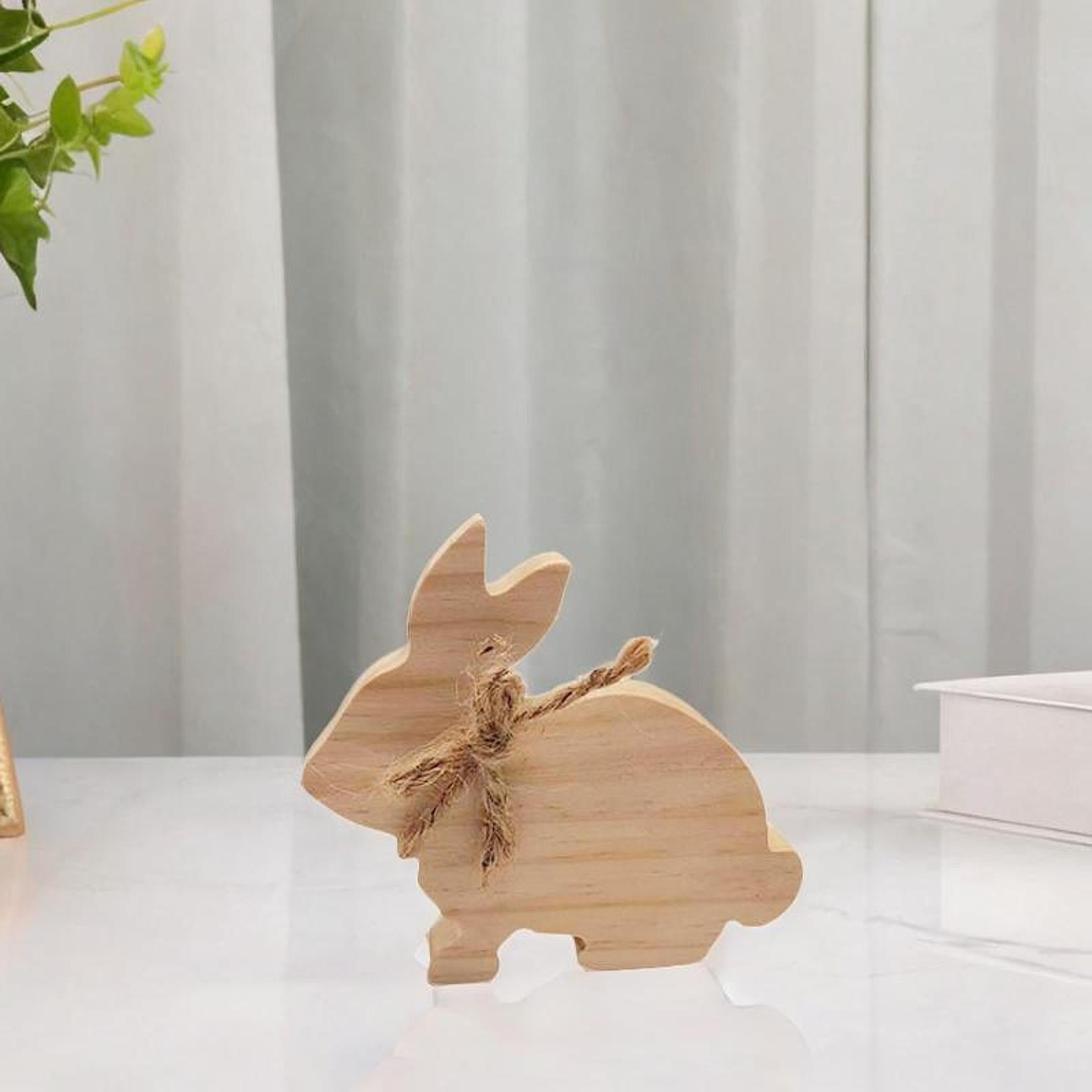 Wooden Bunny Sign Tabletop Centerpieces Display Gift Easter Table Decoration Style B