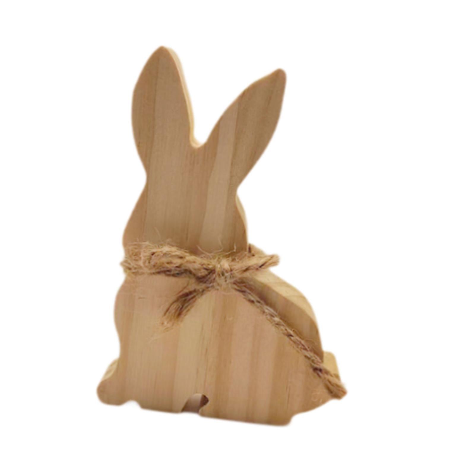 Wooden Bunny Sign Tabletop Centerpieces Display Gift Easter Table Decoration Style C