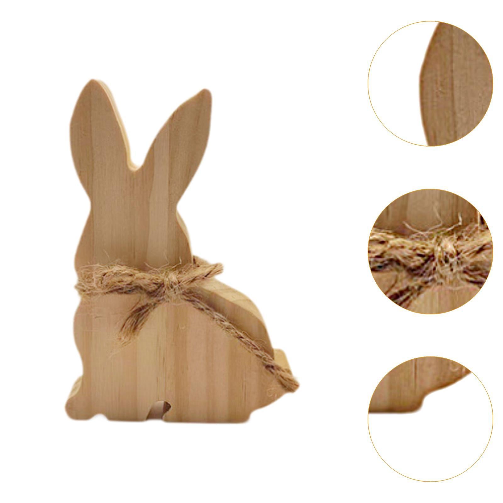Wooden Bunny Sign Tabletop Centerpieces Display Gift Easter Table Decoration Style C