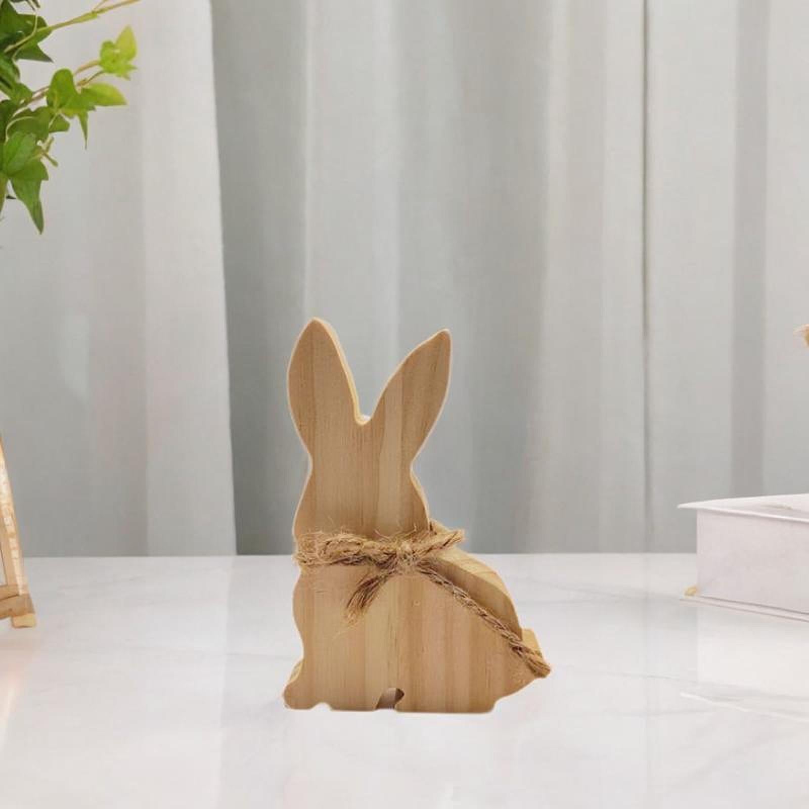 Wooden Bunny Sign Tabletop Centerpieces Display Gift Easter Table Decoration Style C