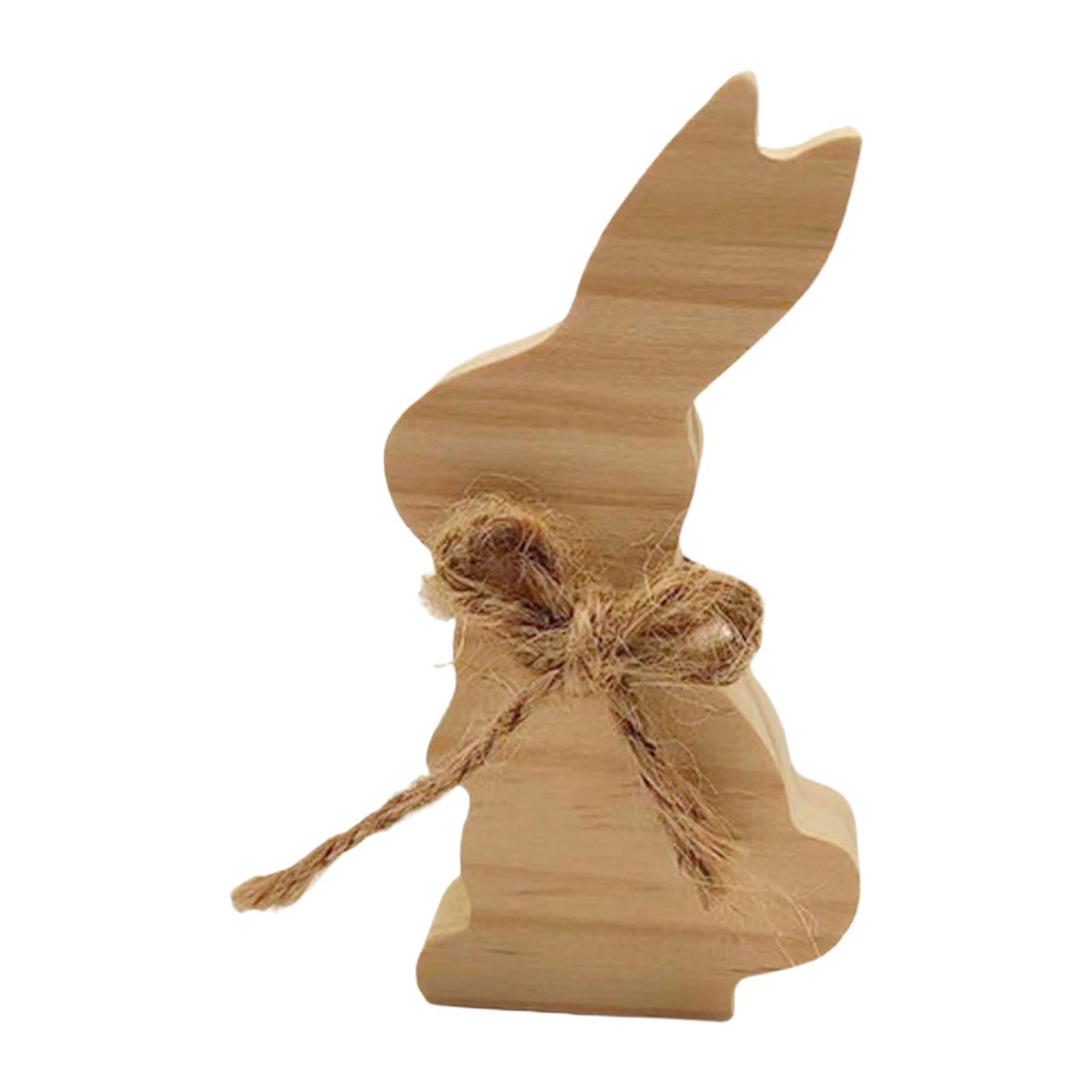 Wooden Bunny Sign Tabletop Centerpieces Display Gift Easter Table Decoration Style D