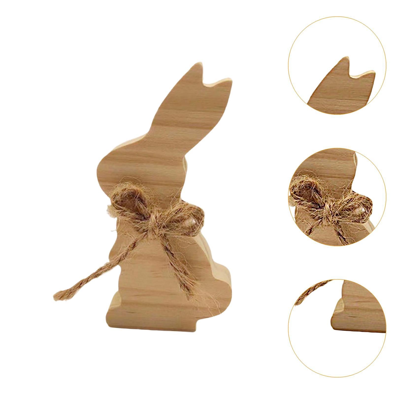 Wooden Bunny Sign Tabletop Centerpieces Display Gift Easter Table Decoration Style D
