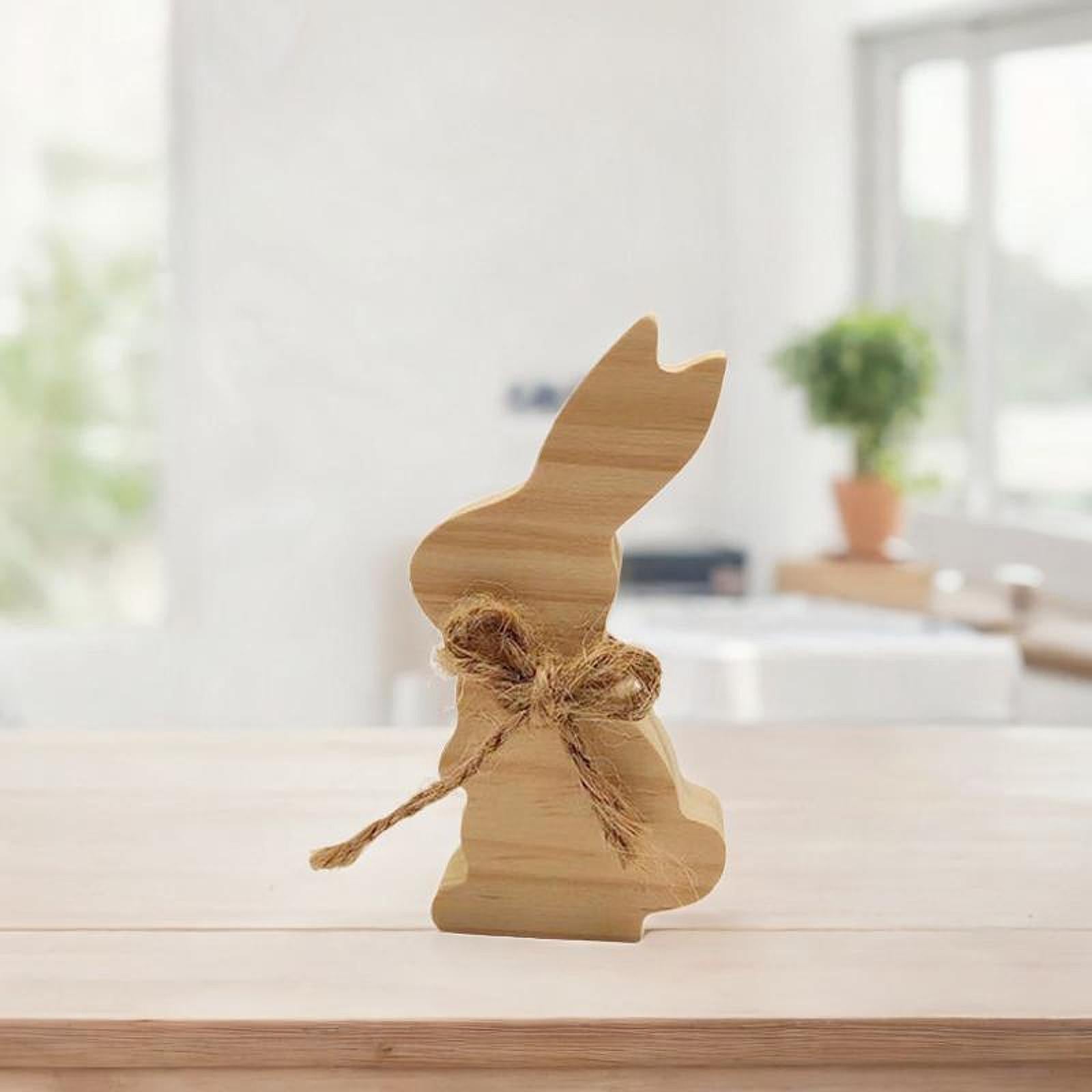 Wooden Bunny Sign Tabletop Centerpieces Display Gift Easter Table Decoration Style D