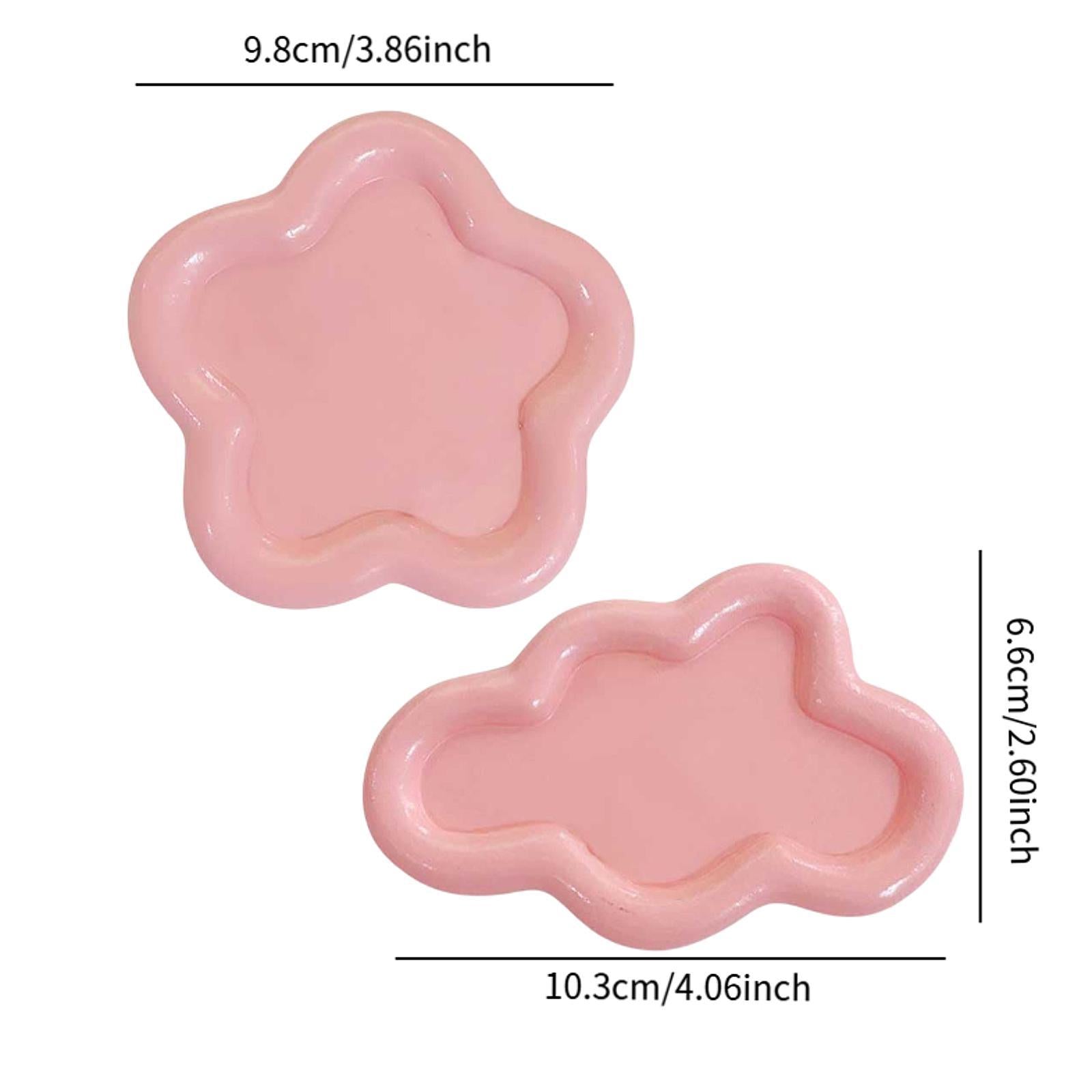 2x Jewelry Display Trays Vanity Trays Display Choker Keys Trinket Organizers Pink