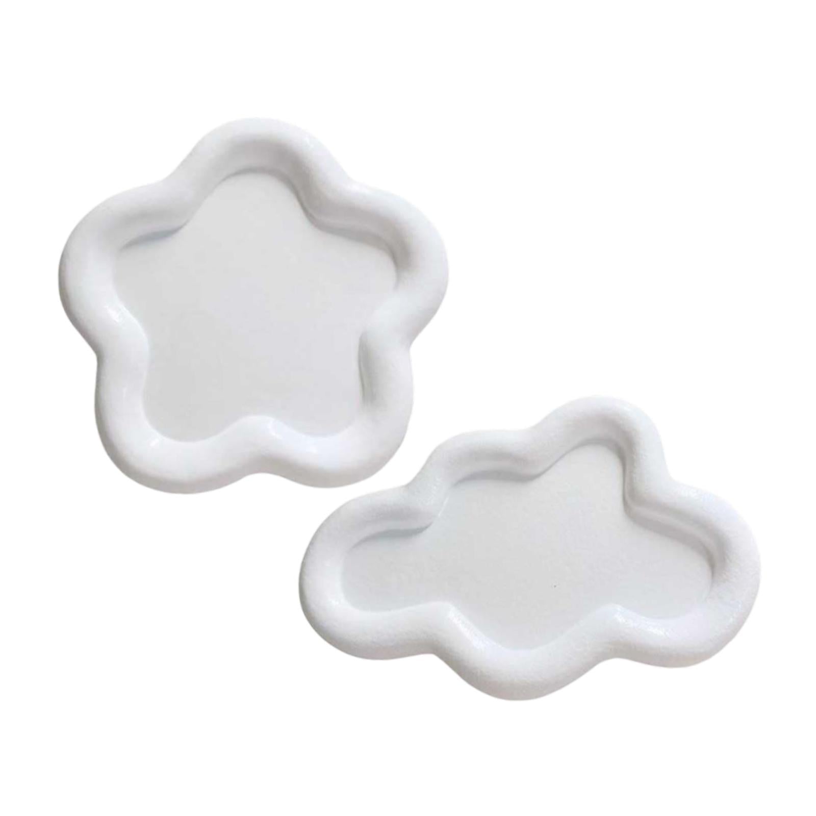 2x Jewelry Display Trays Vanity Trays Display Choker Keys Trinket Organizers White